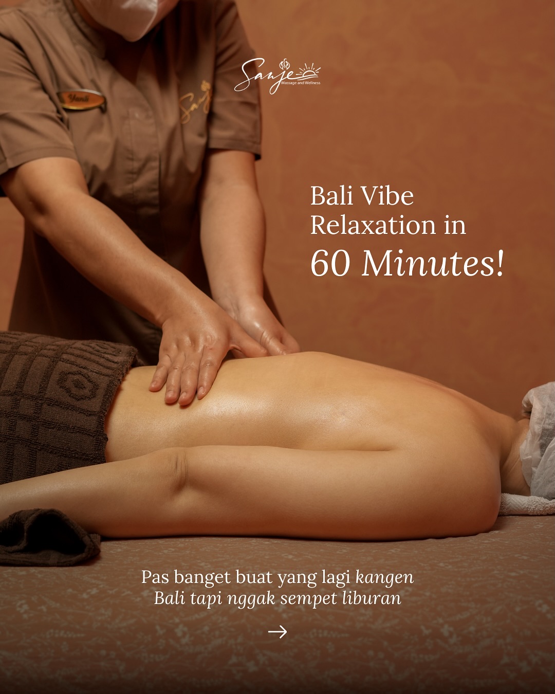 Sanje Massage and Wellness Facebook ad: Pengen spa ala Bali tanpa harus terbang ke…