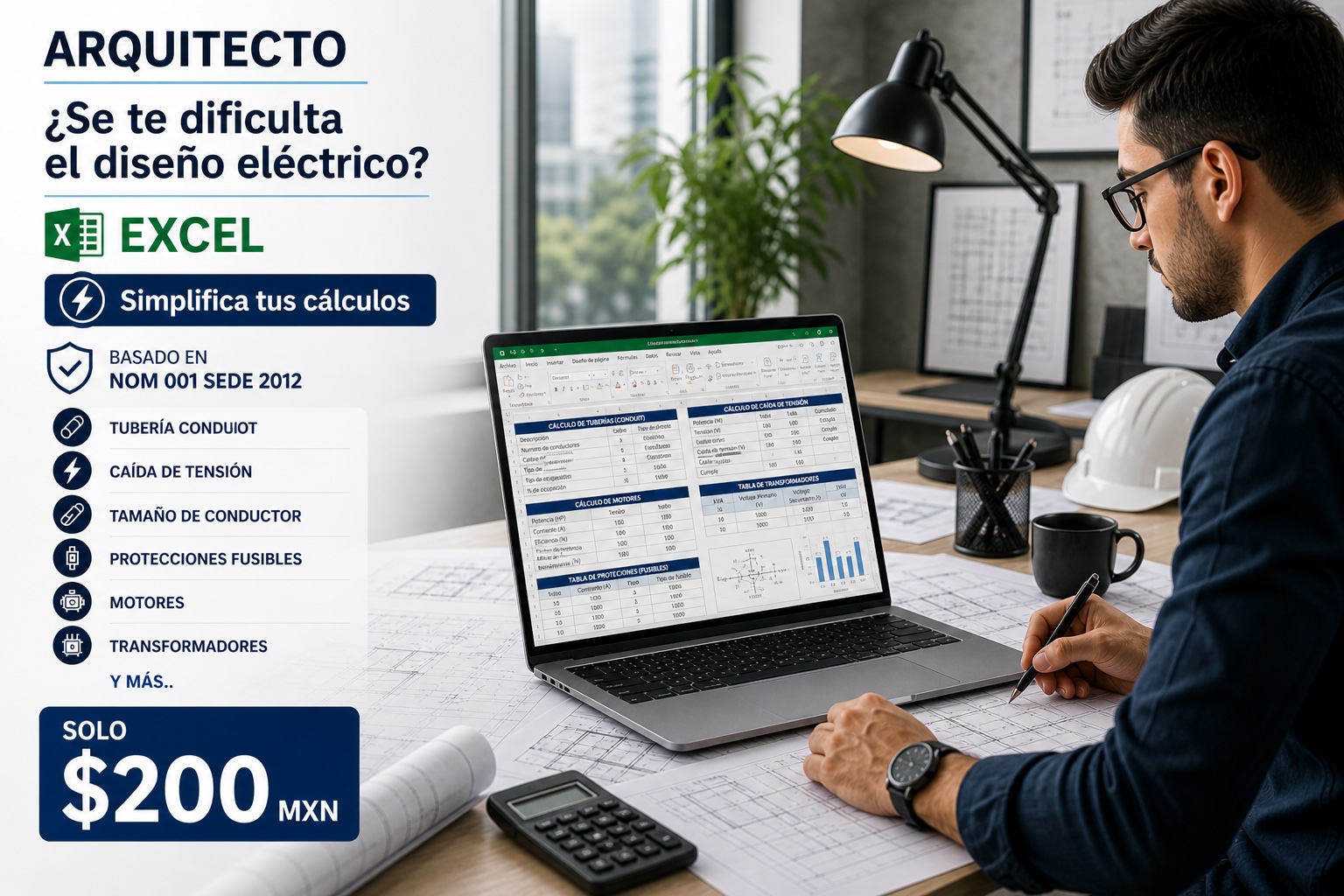 Instalaciones eléctricas media y baja tensión, y mas Facebook ad: Cálculos Eléctricos Varios en Excel, NOM-001-SEDE-2012…