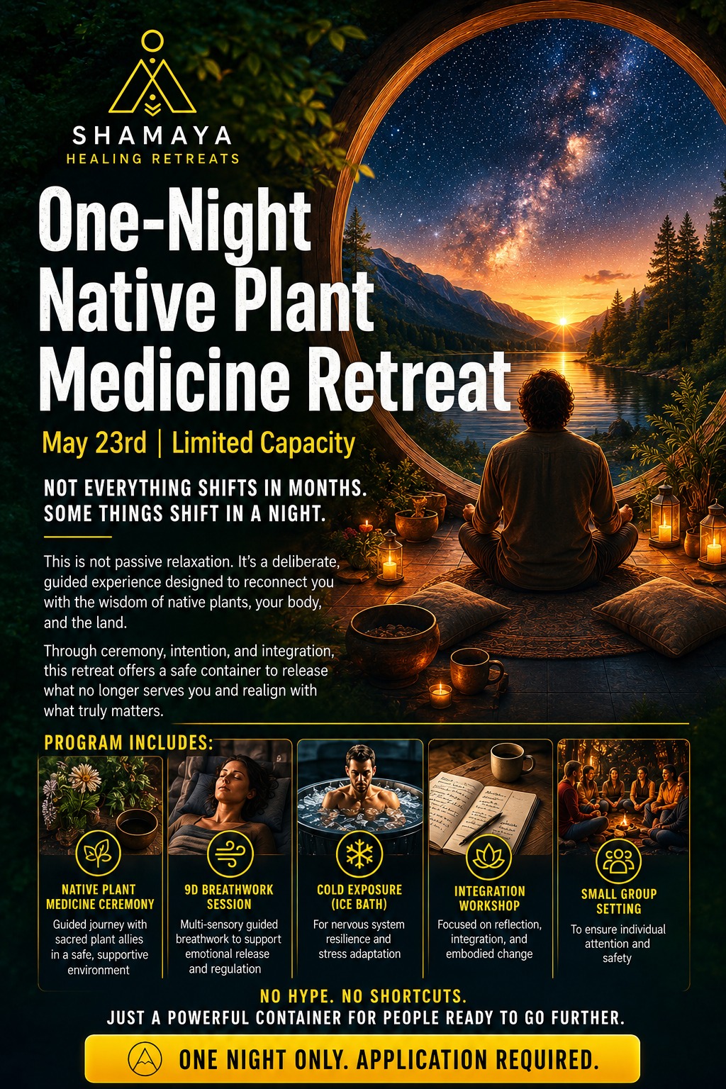 Shamaya Healing Retreats Facebook ad: Shamaya Healing Retreats | One Night | May 2026