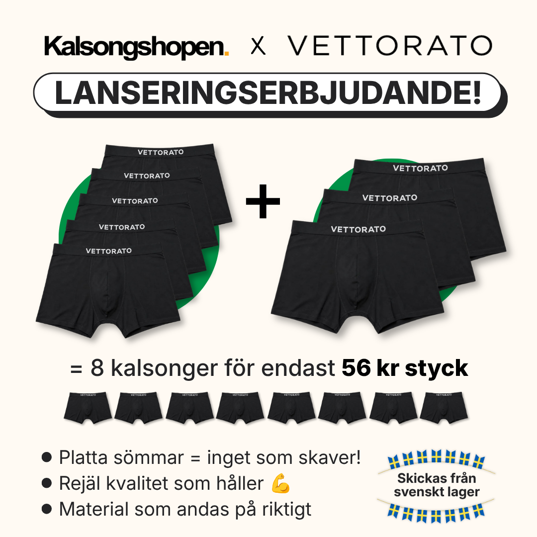 Kalsongshopen Facebook ad: Köp 5, få 8 kalsonger