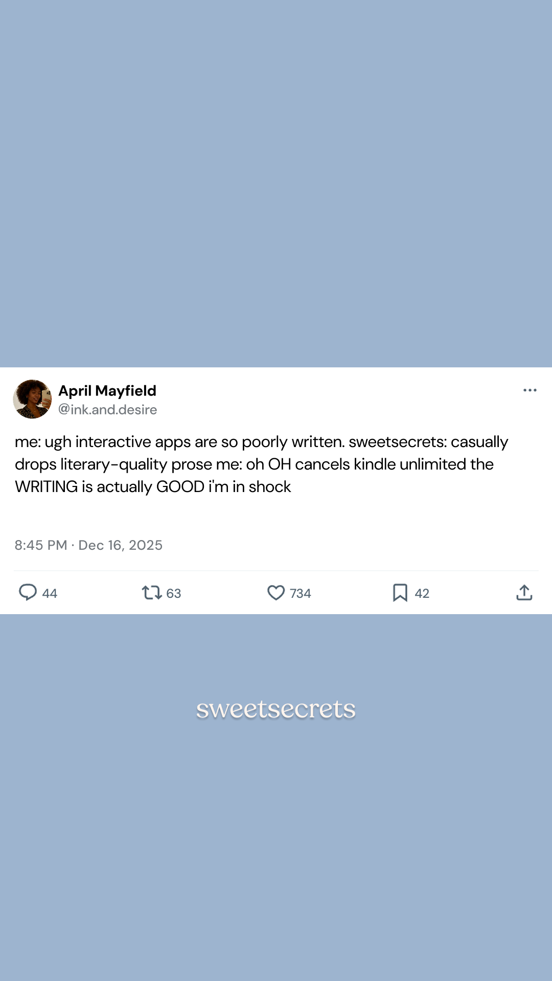 Sweetsecrets Facebook ad