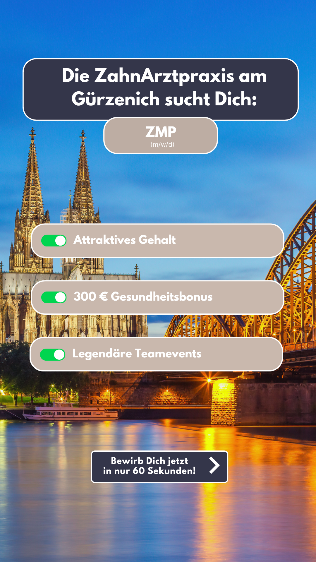 ZahnArzt am Gürzenich Facebook ad from Mar 25, 2026