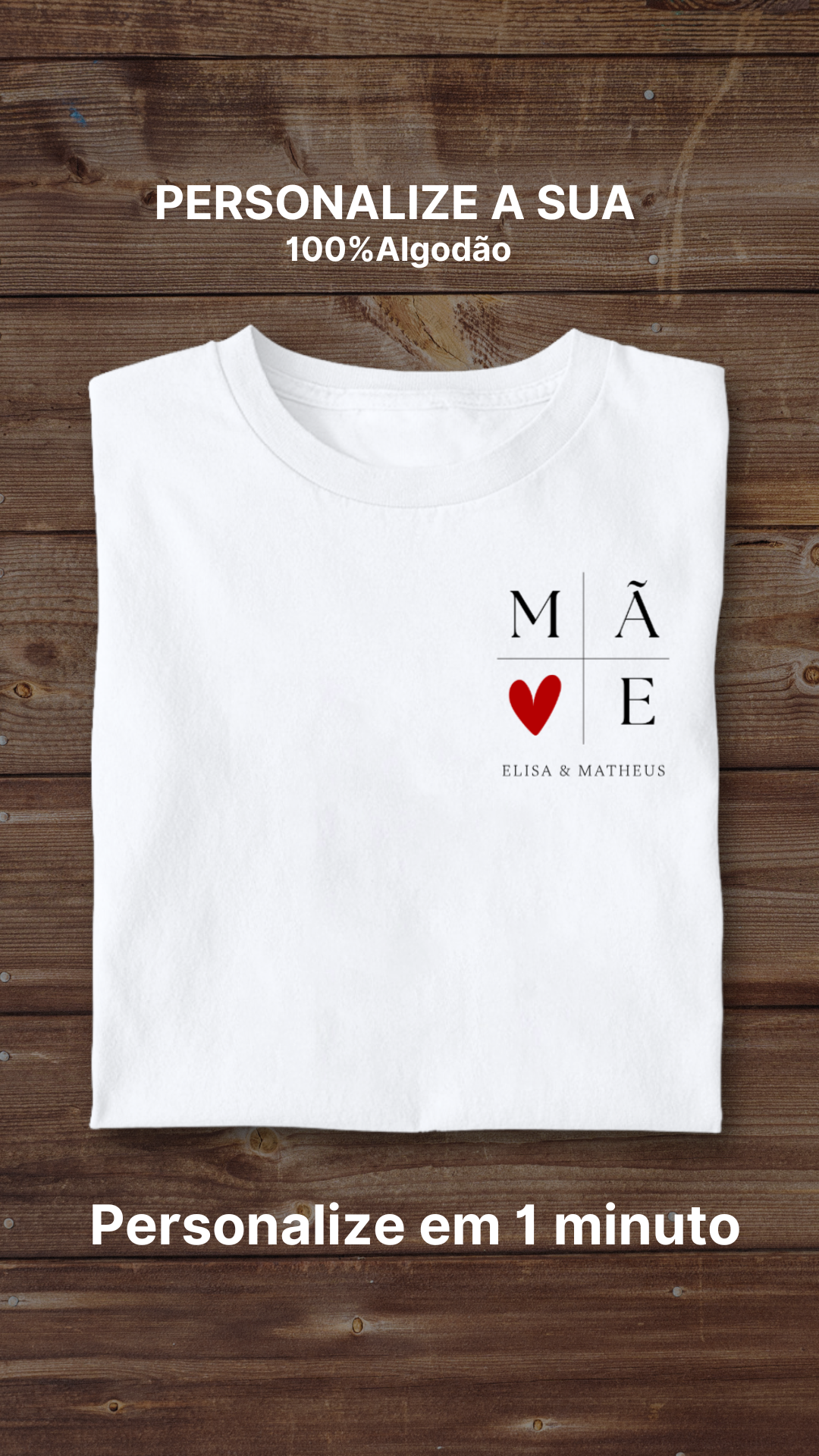 ASAS Facebook ad: Camisetas personalizadas Dia das Mães