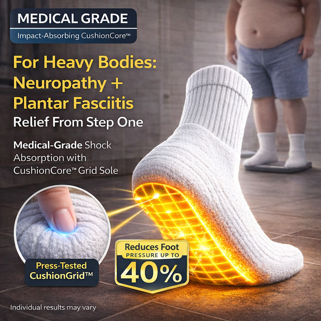 Kya Lively M.D. Facebook ad: Medical-Grade Shock Absorbing Socks for Hard Floors, Long…