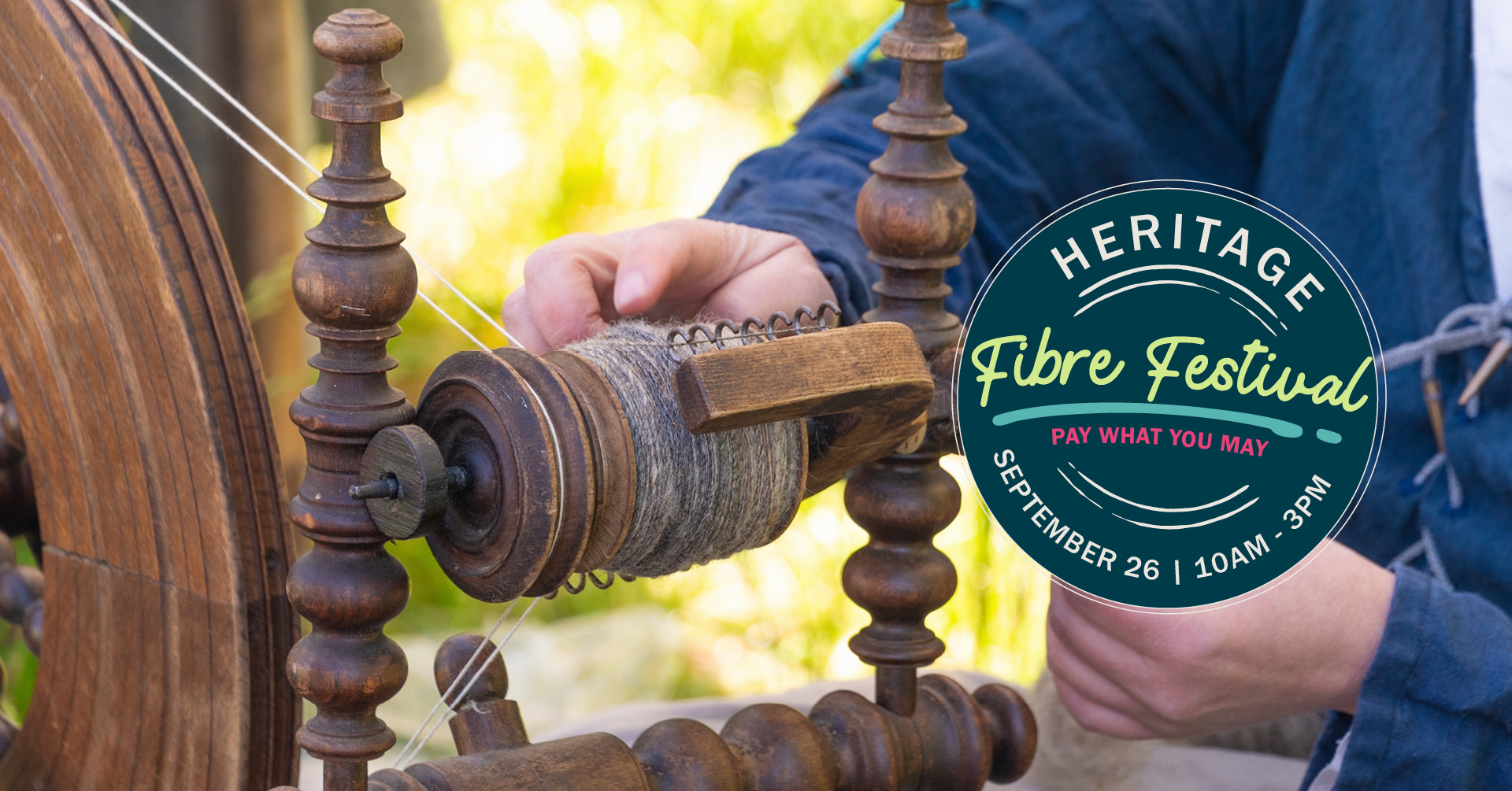 Museums of Burlington Facebook ad: Heritage Fibre Festival at Ireland House Museum