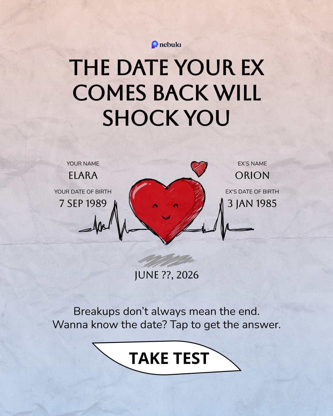 Nebula: Ex Compatibility Reading Facebook ad
