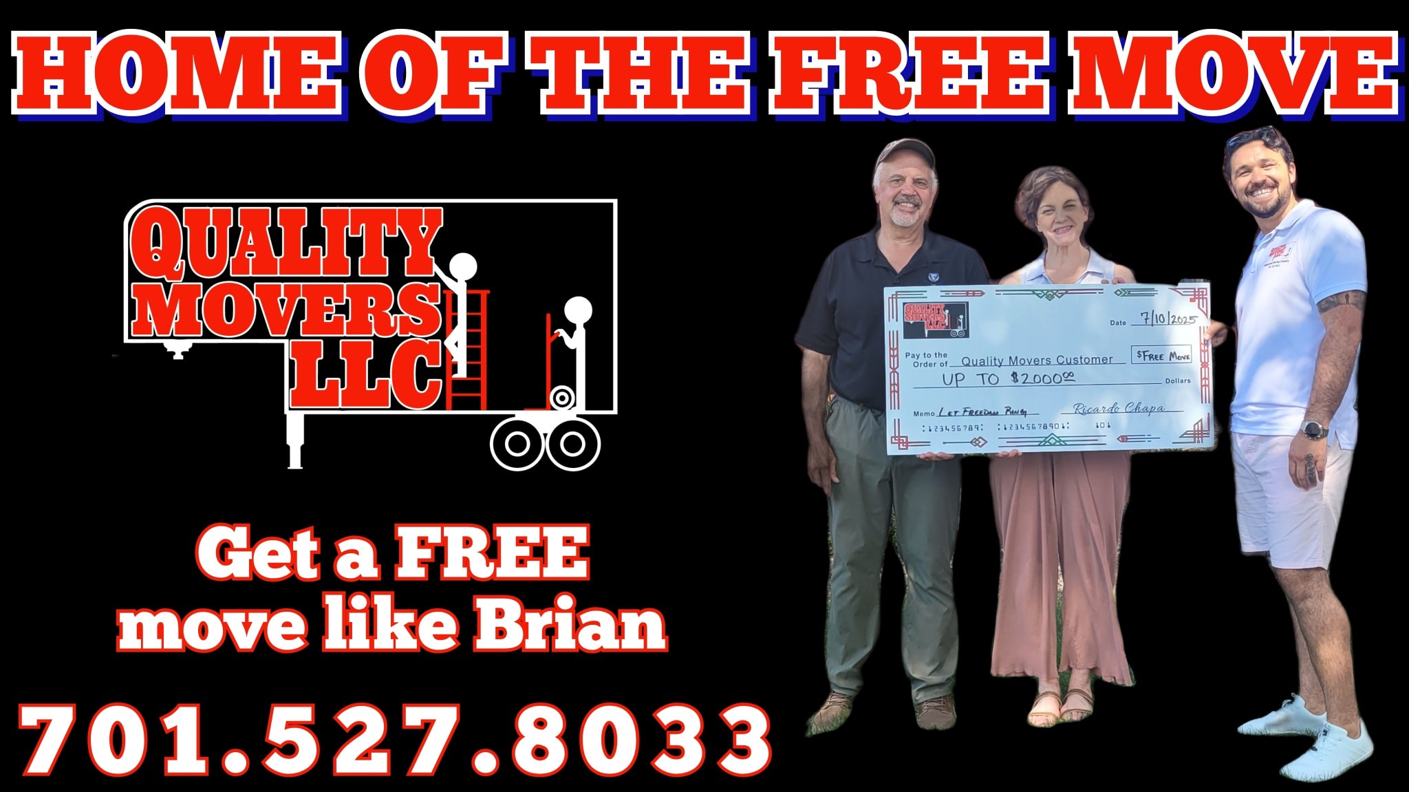 Quality Movers Facebook ad: FREE MOVE