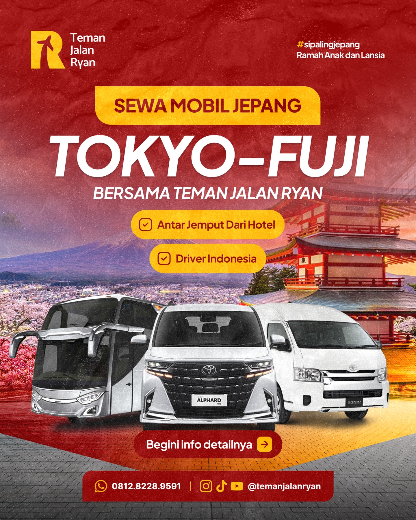 Teman Jalan Ryan Facebook ad: SEWA MOBIL JEPANG RUTE TOKYO - FUJIKAWAGUCHIKO