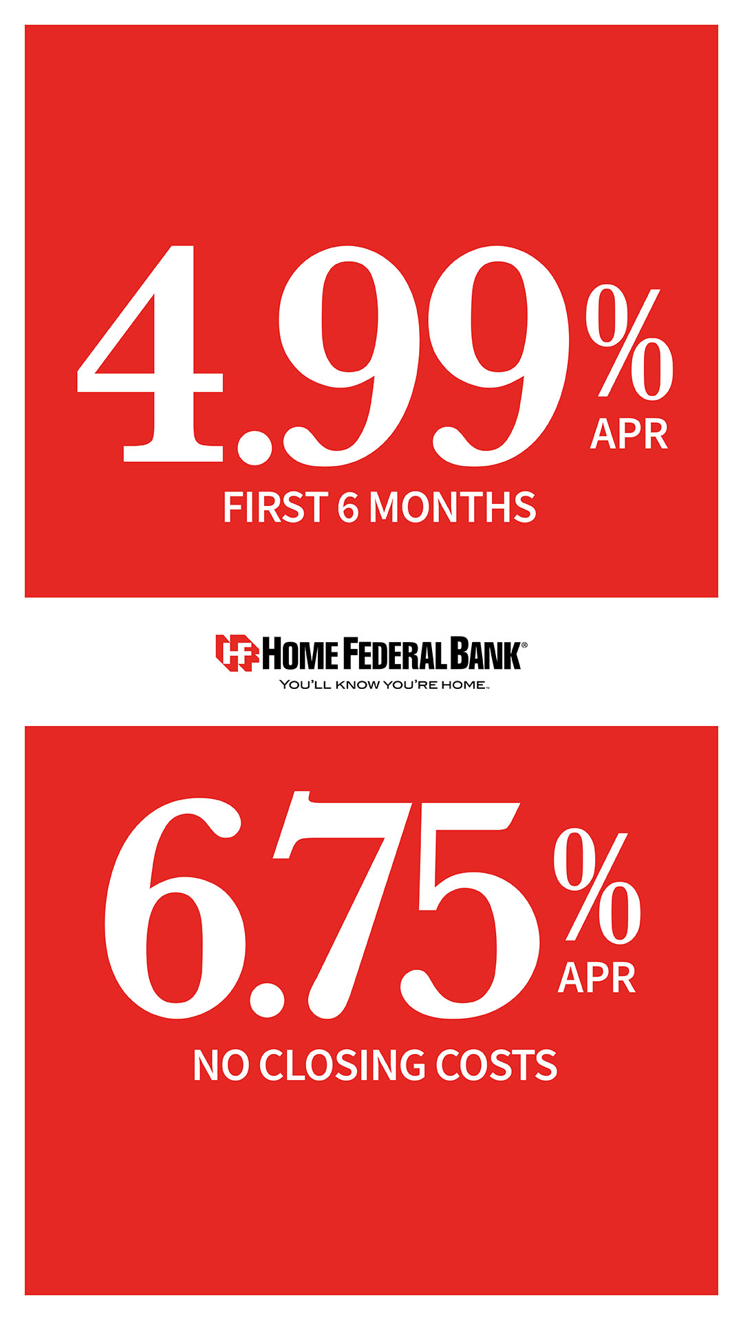 Home Federal Bank Facebook ad