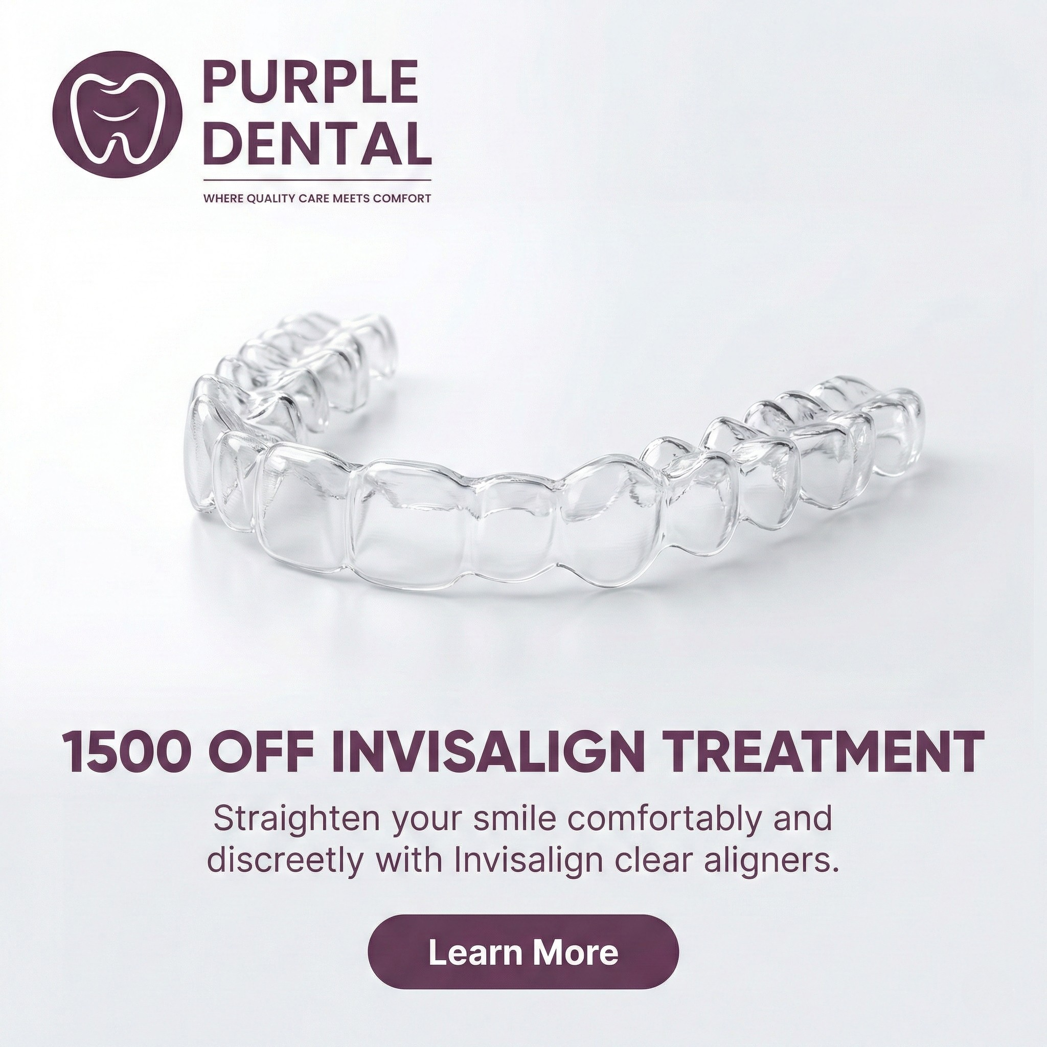 Purple Dental Facebook ad: Glastonbury’s Invisalign Event, Save $1,500