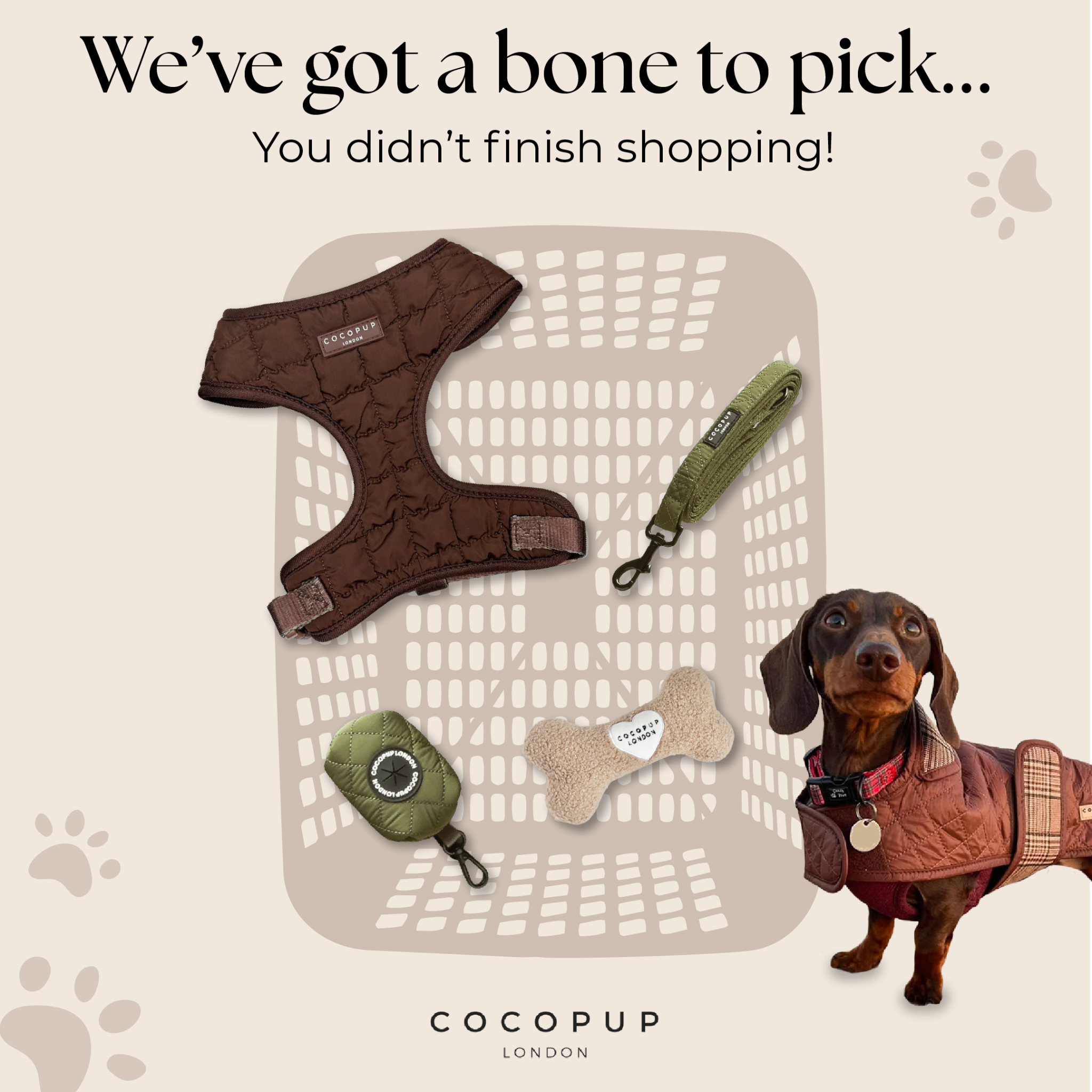 Cocopupuk Facebook ad: You didn't finish shopping.