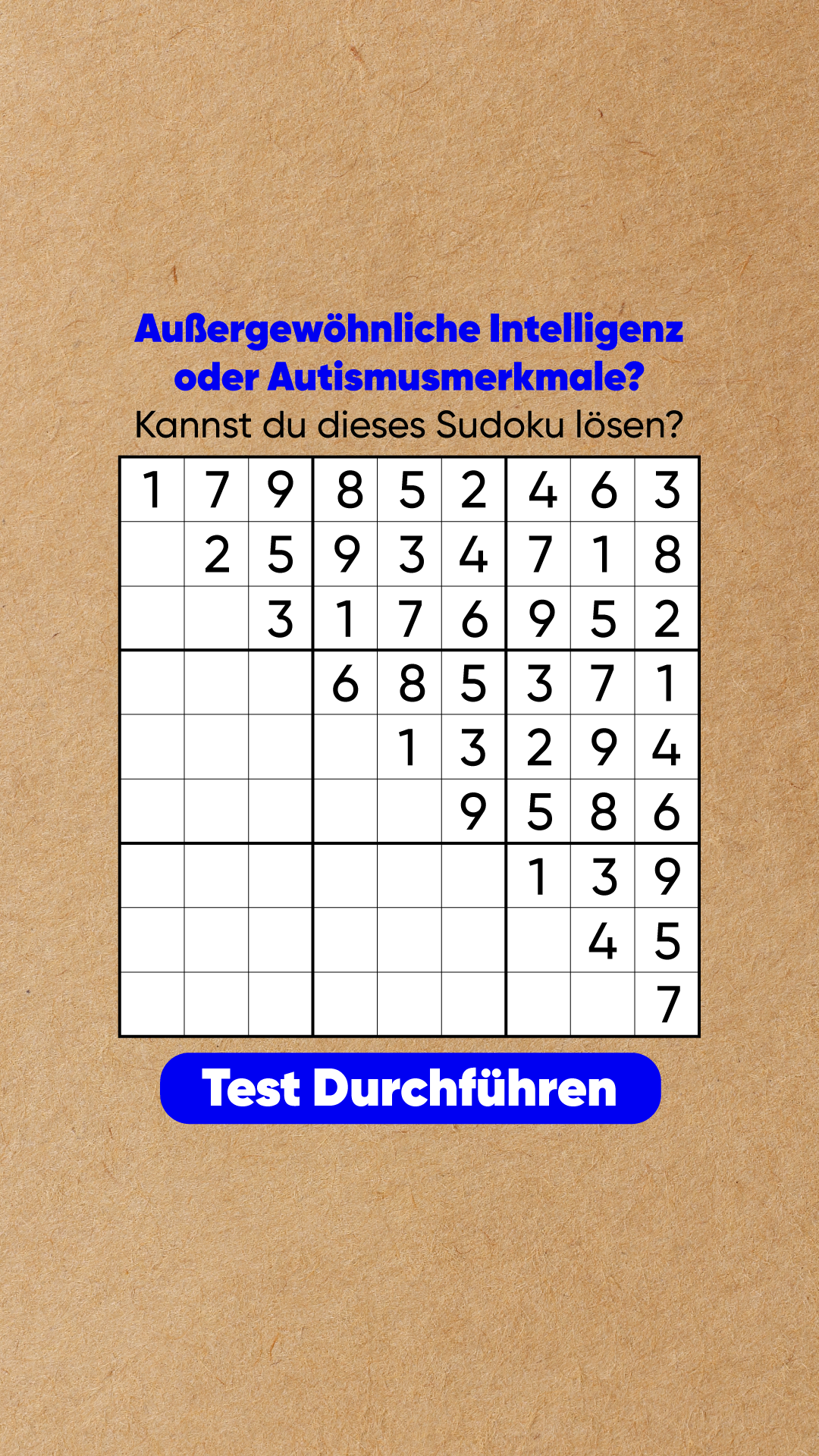 International IQ test Facebook ad