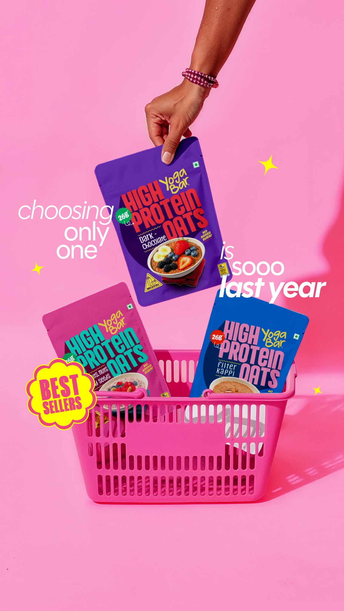 Yogabars Facebook ad: High Protein Oats • 26g/Serve
