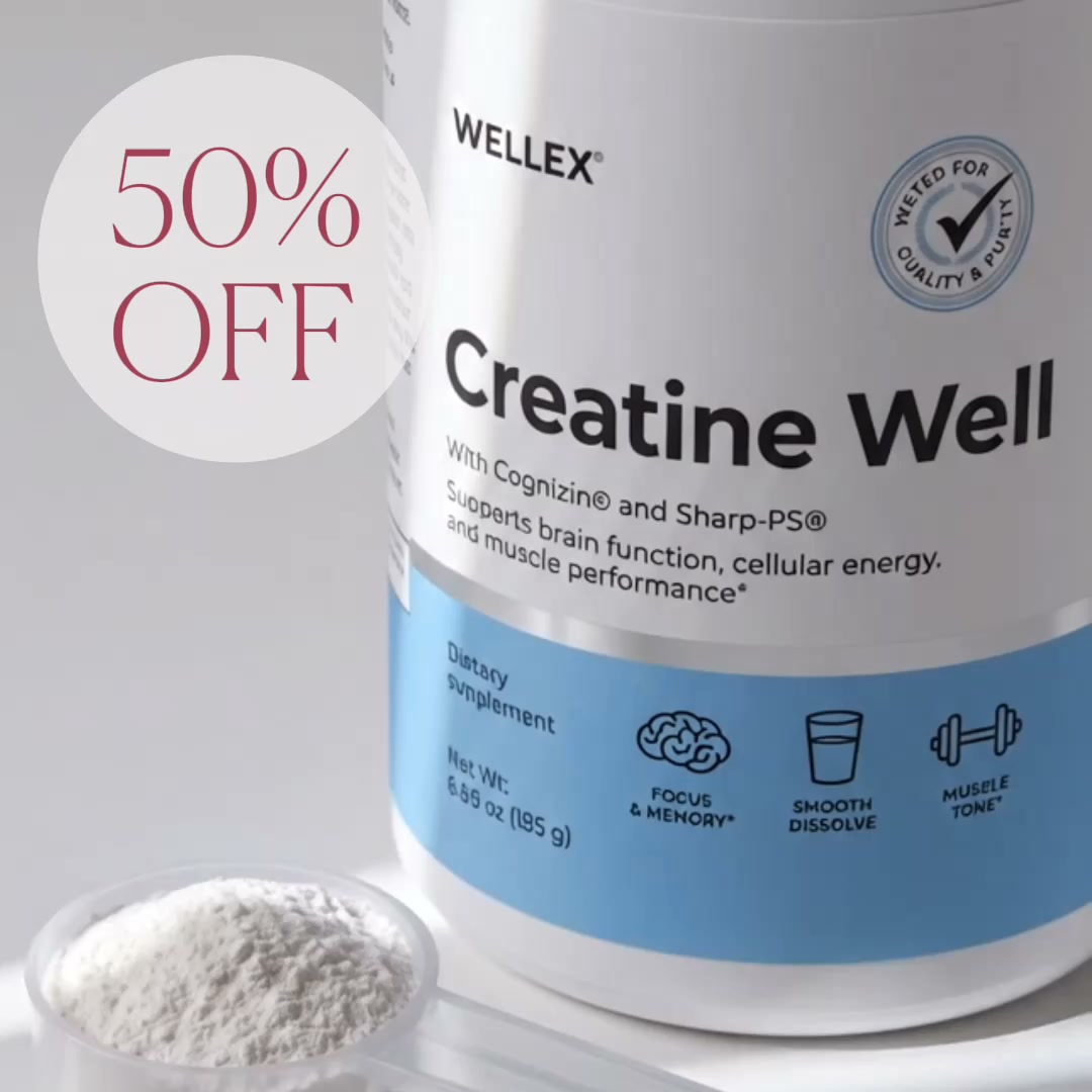 Wellex Facebook ad: Save 50% on Creatine Well