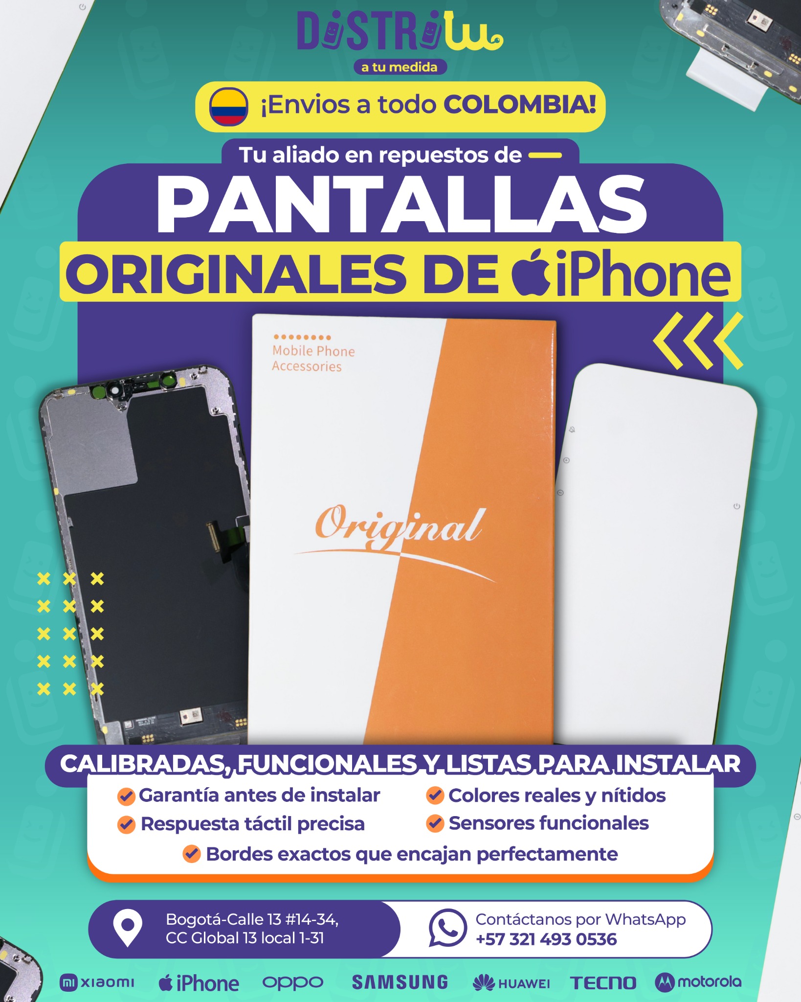 DistriLu Facebook ad: Pantallas para iPhone originales