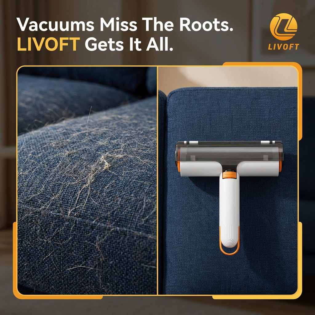 Livoft Facebook ad: Pulls Up Fur Your Vacuum Misses