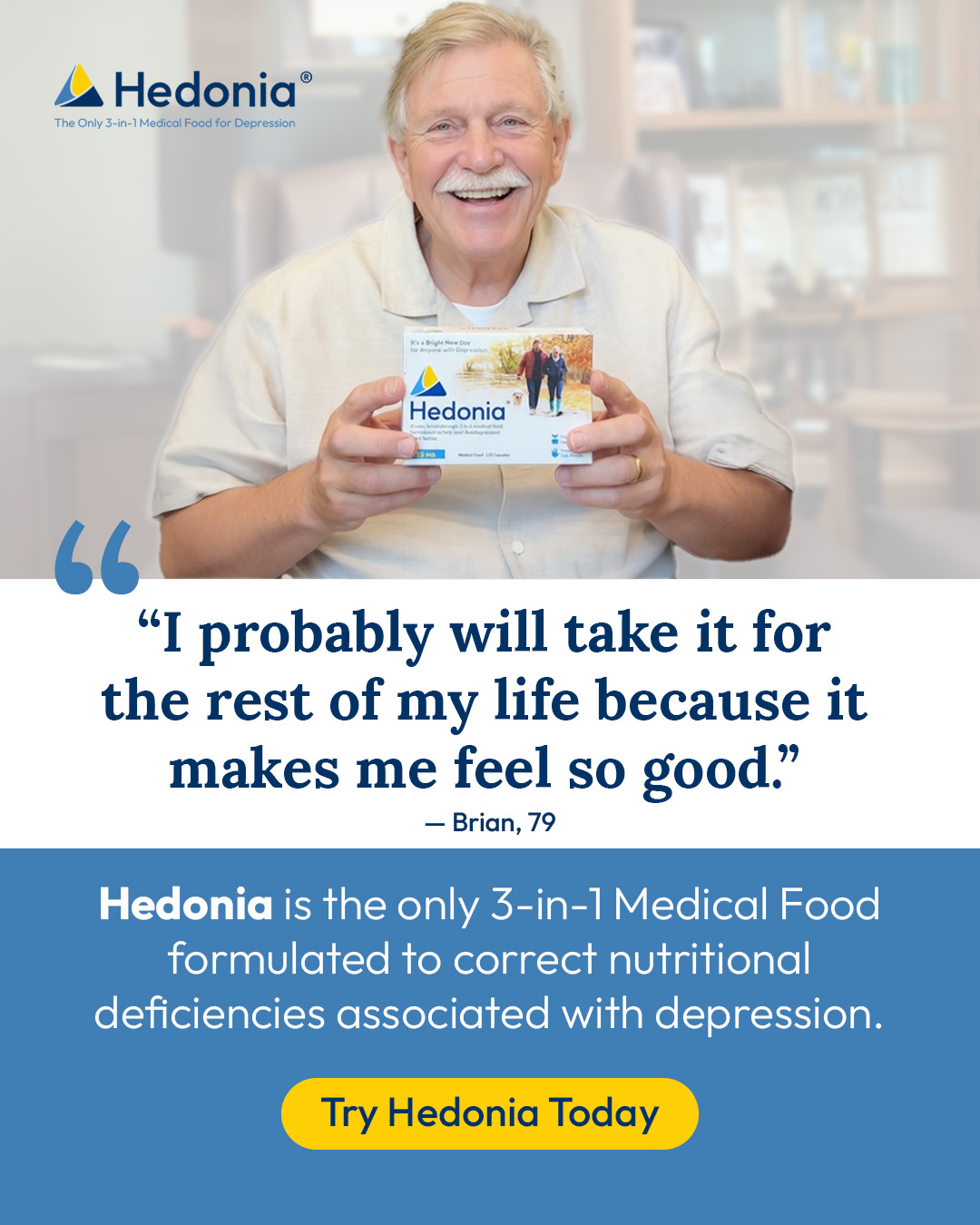 Hedonia Facebook ad: Feel like yourself again