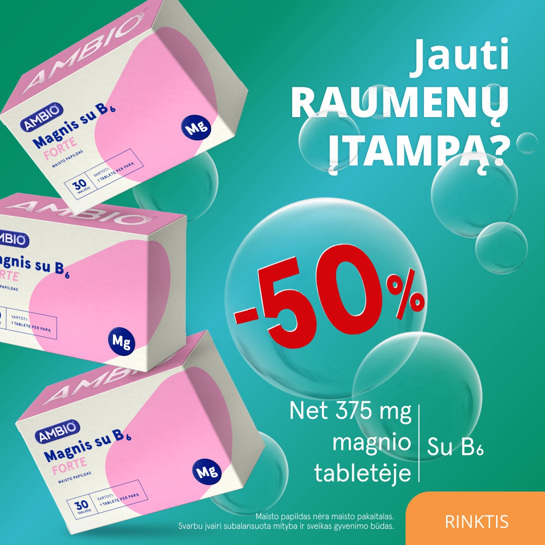 Gintarinė Vaistinė Facebook ad: 375 mg magnio tabletėje