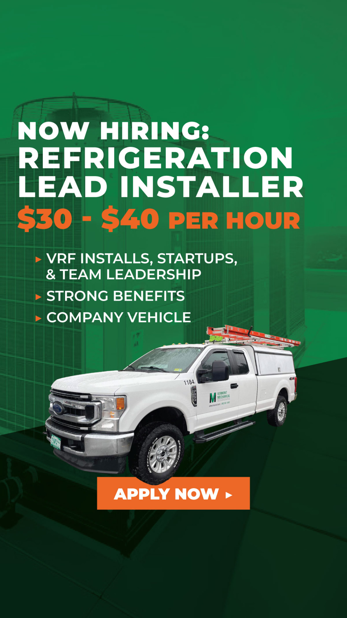 Vermont Mechanical Facebook ad from Nov 19, 2025