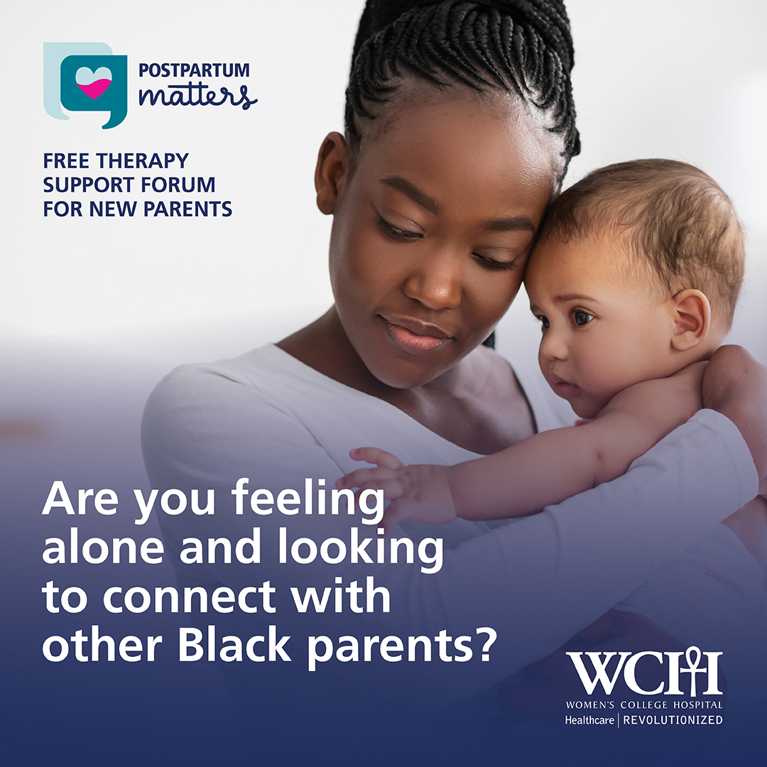 Women's College Hospital Facebook ad: Free therapy support forum for new parents