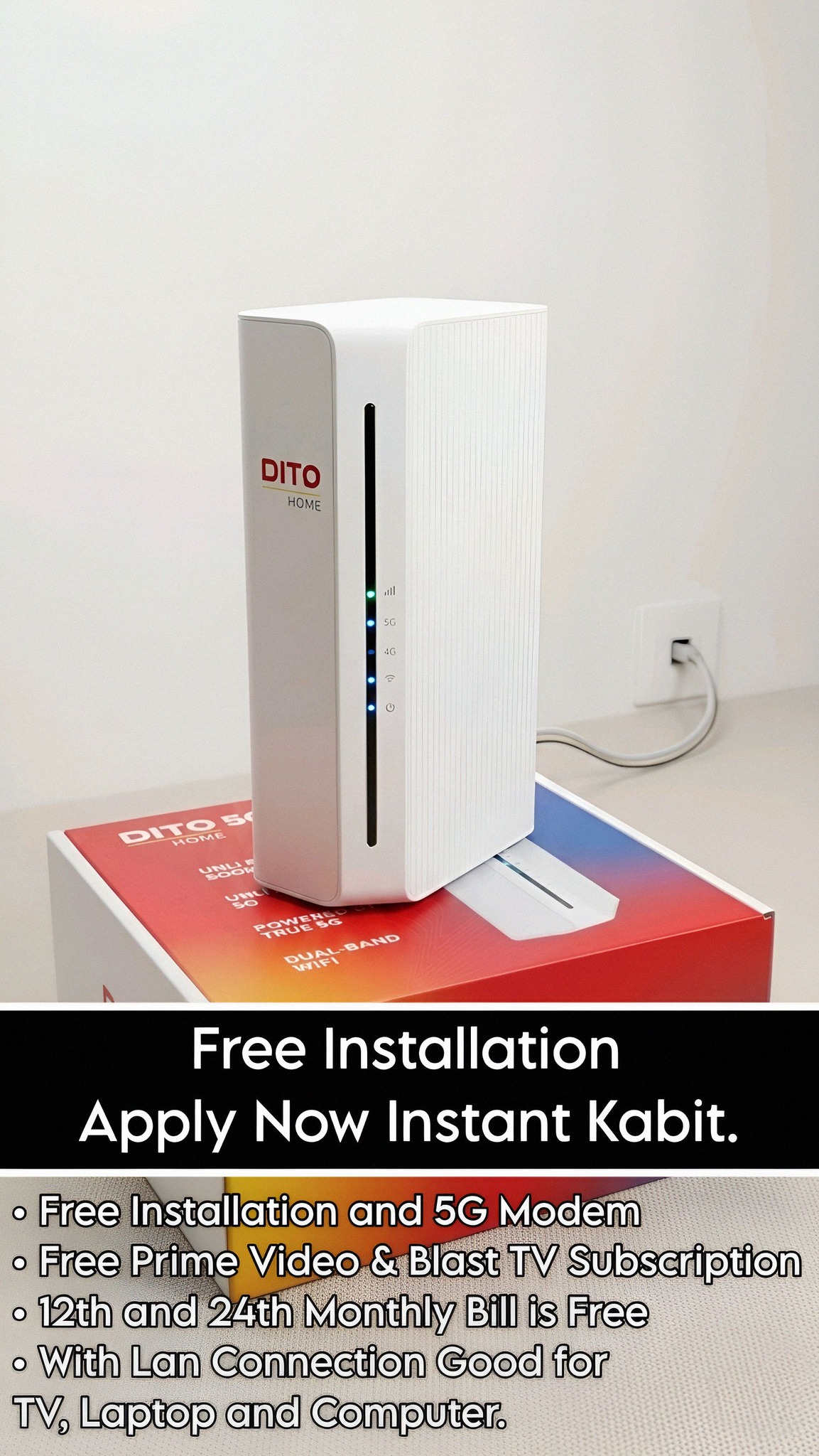 DITO 5G Unlimited WIFI Internet Online Assistance - Agent Rodel II Facebook ad: 𝗗𝗜𝗧𝗢 𝗛𝗢𝗠𝗘 𝗨𝗡𝗟𝗜𝗠𝗜𝗧𝗘𝗗 𝟱𝗚 𝗪𝗜𝗙𝗜
