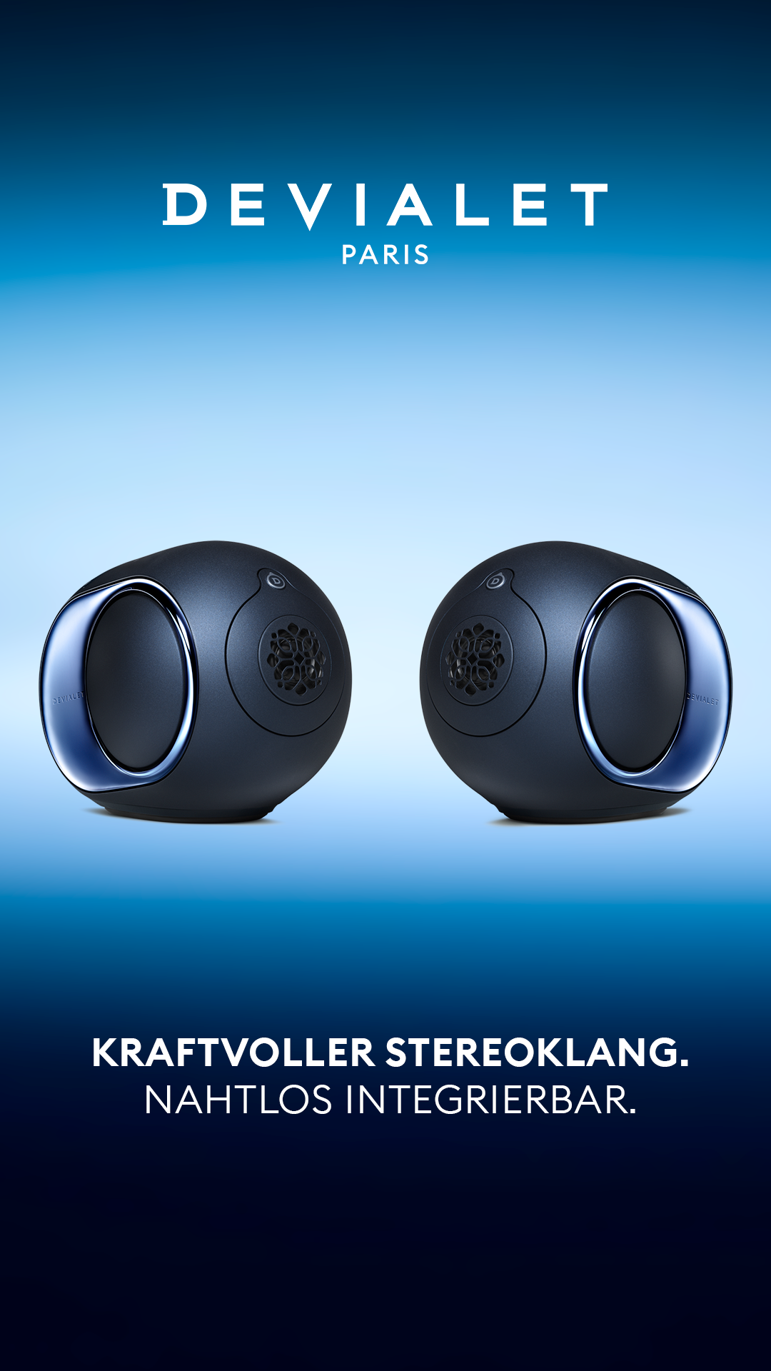 Devialet Facebook ad: Stereo-Sound, der Ihren Raum verwandelt.