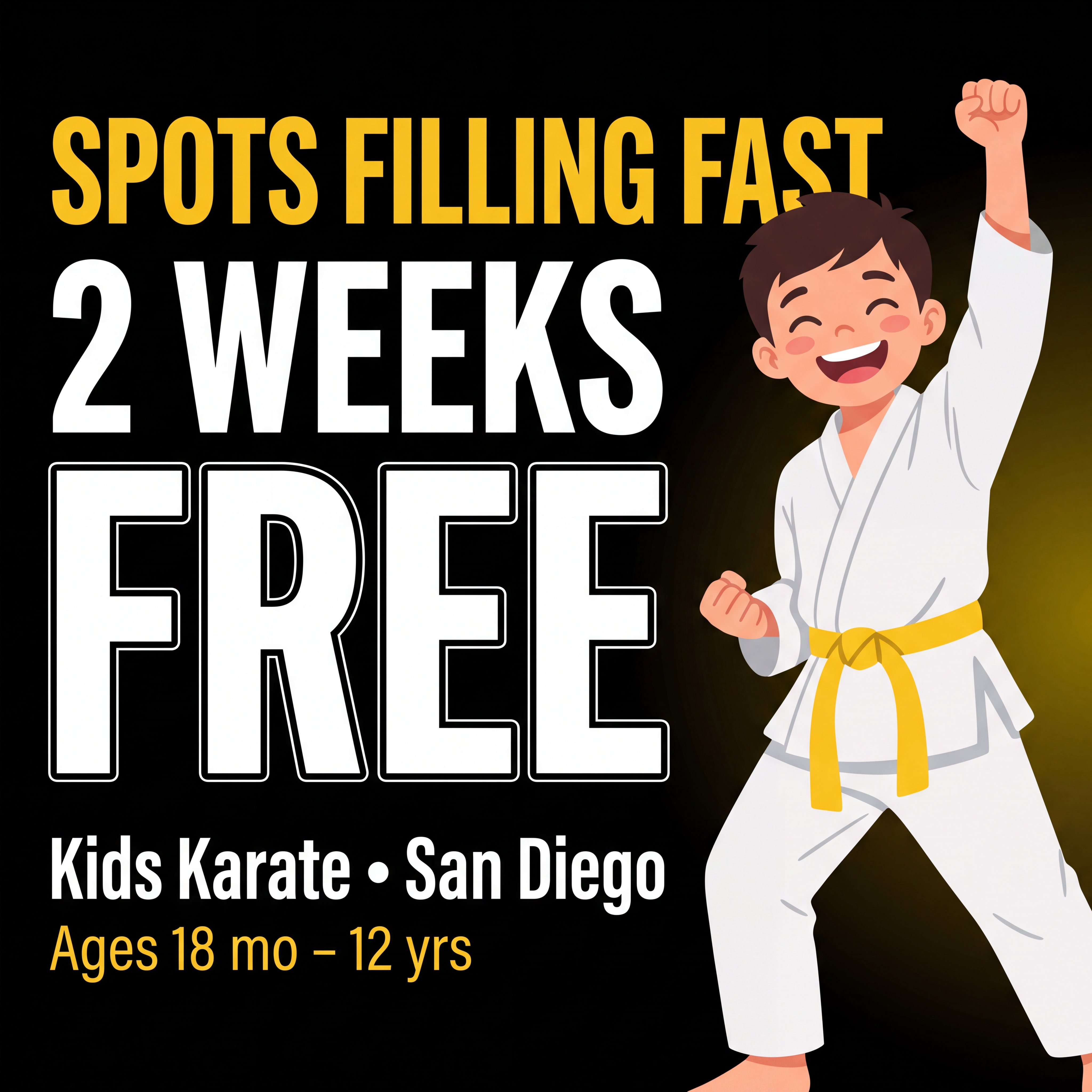 United States Karate Academy Facebook ad: Limited Spots: 2 Weeks FREE