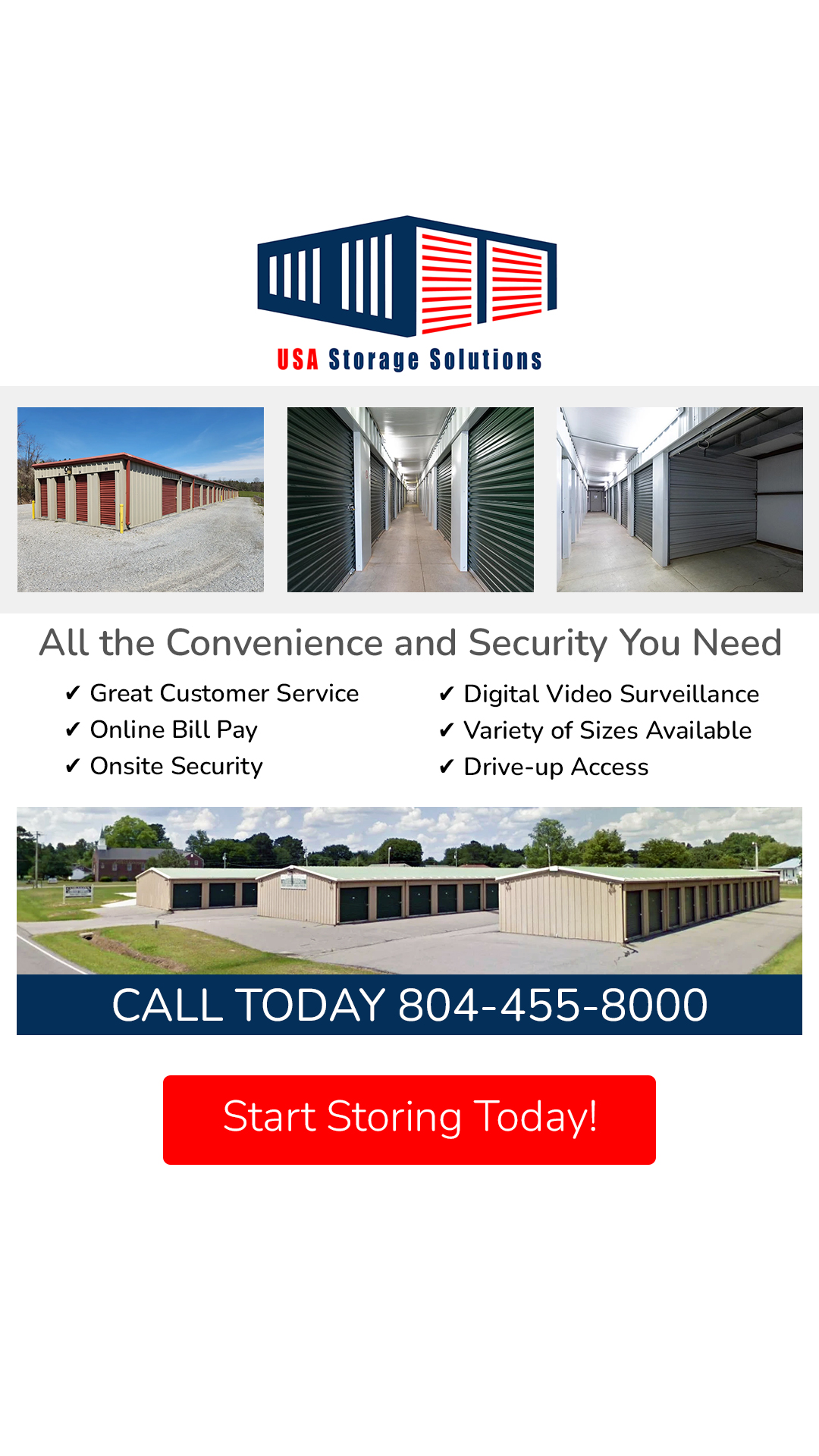 USA Storage Solutions Facebook ad from Aug 26, 2025