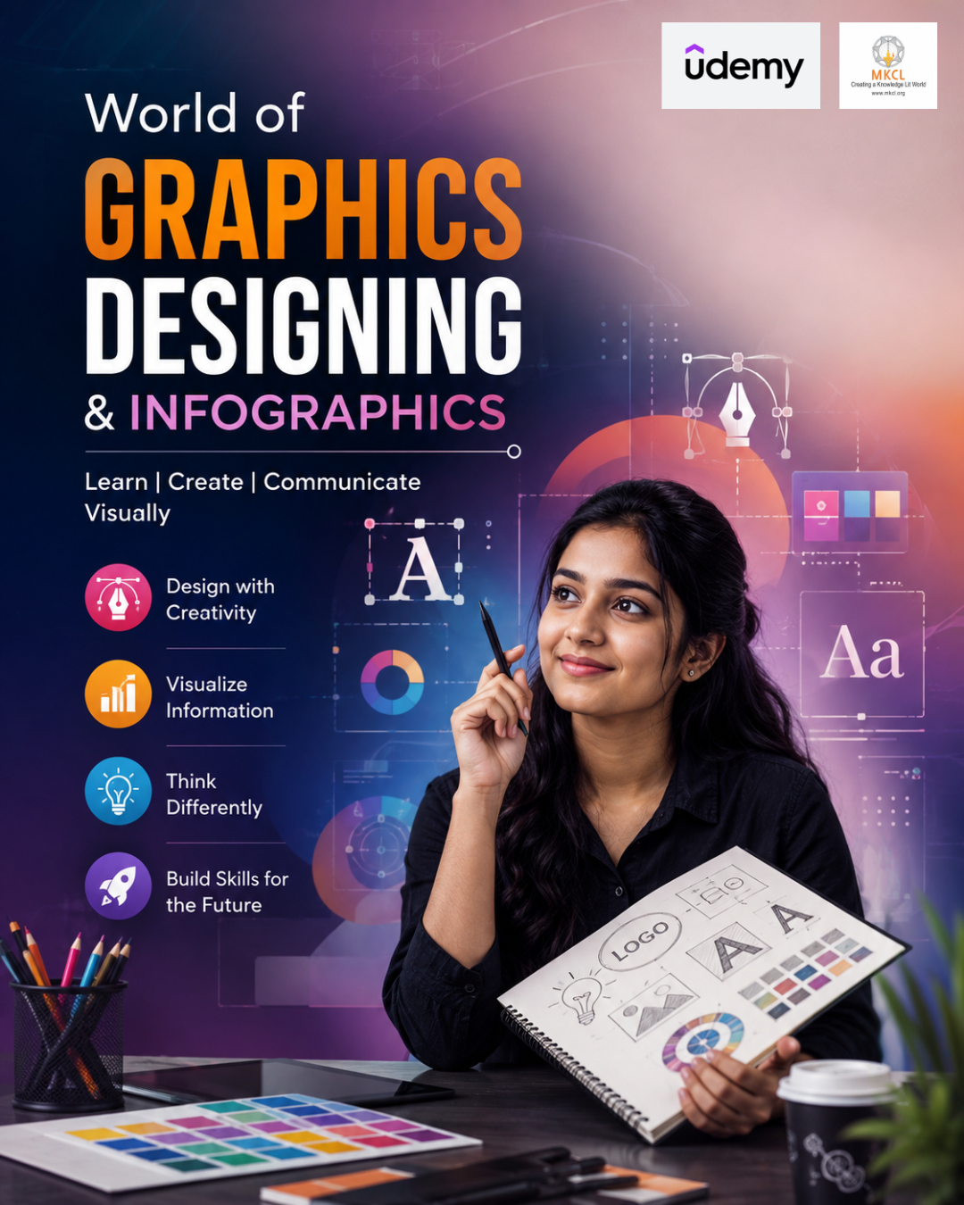 Maharashtra Knowledge Corporation Limited (MKCL) Facebook ad: Master Graphics Designing & Infographics