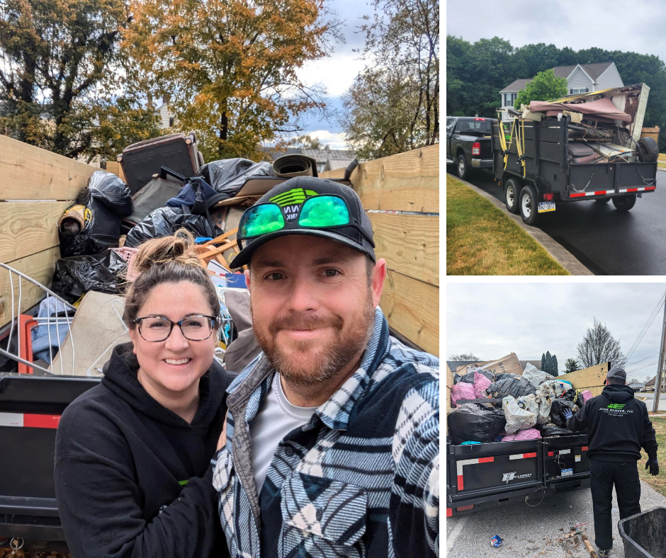 Junk Runner, LLC - Junk Removal & Estate Cleanouts Facebook ad: I'm Ben, and this is my wife Jen.