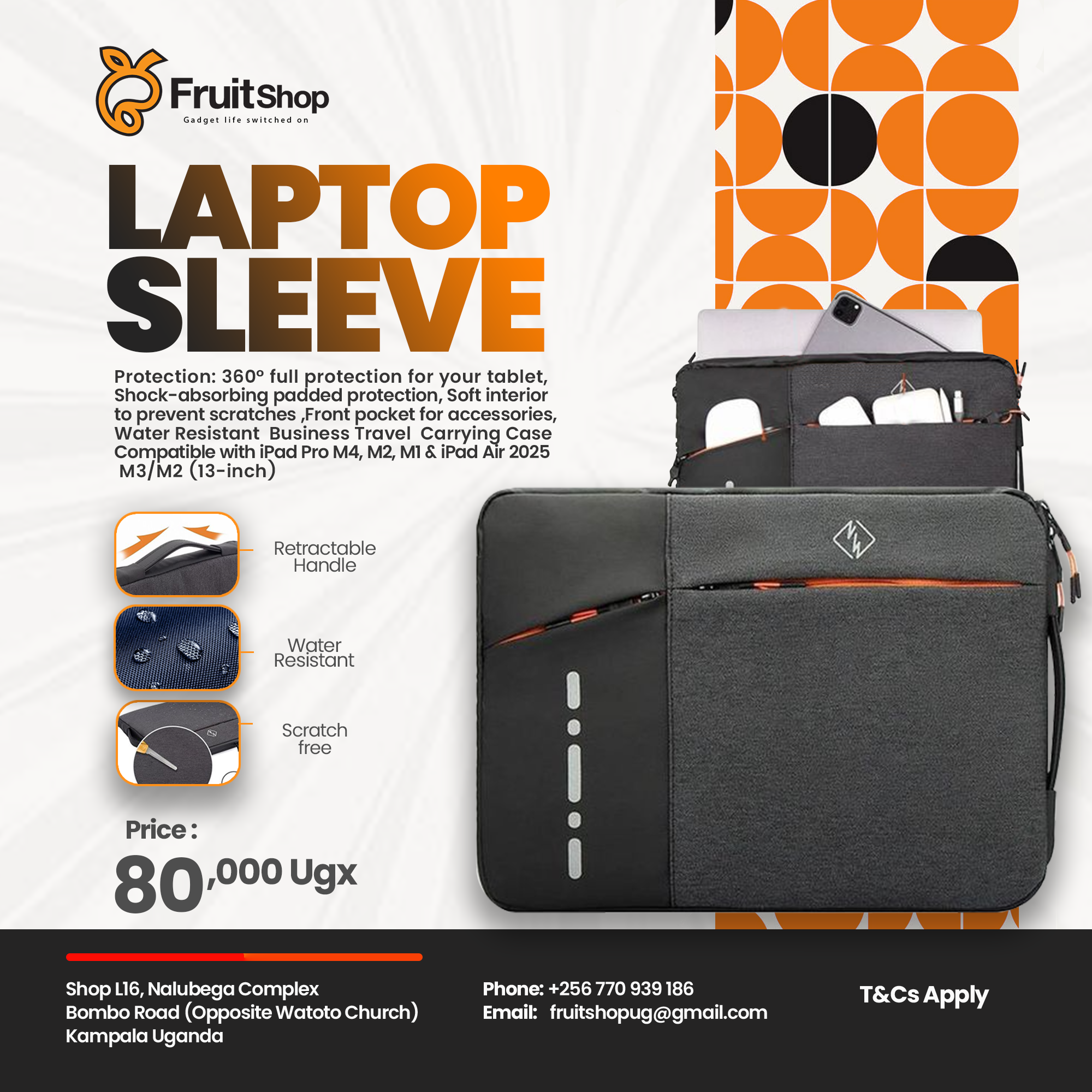 Thefruitshopug Facebook ad: Protect your laptop in style with sleek, padded…
