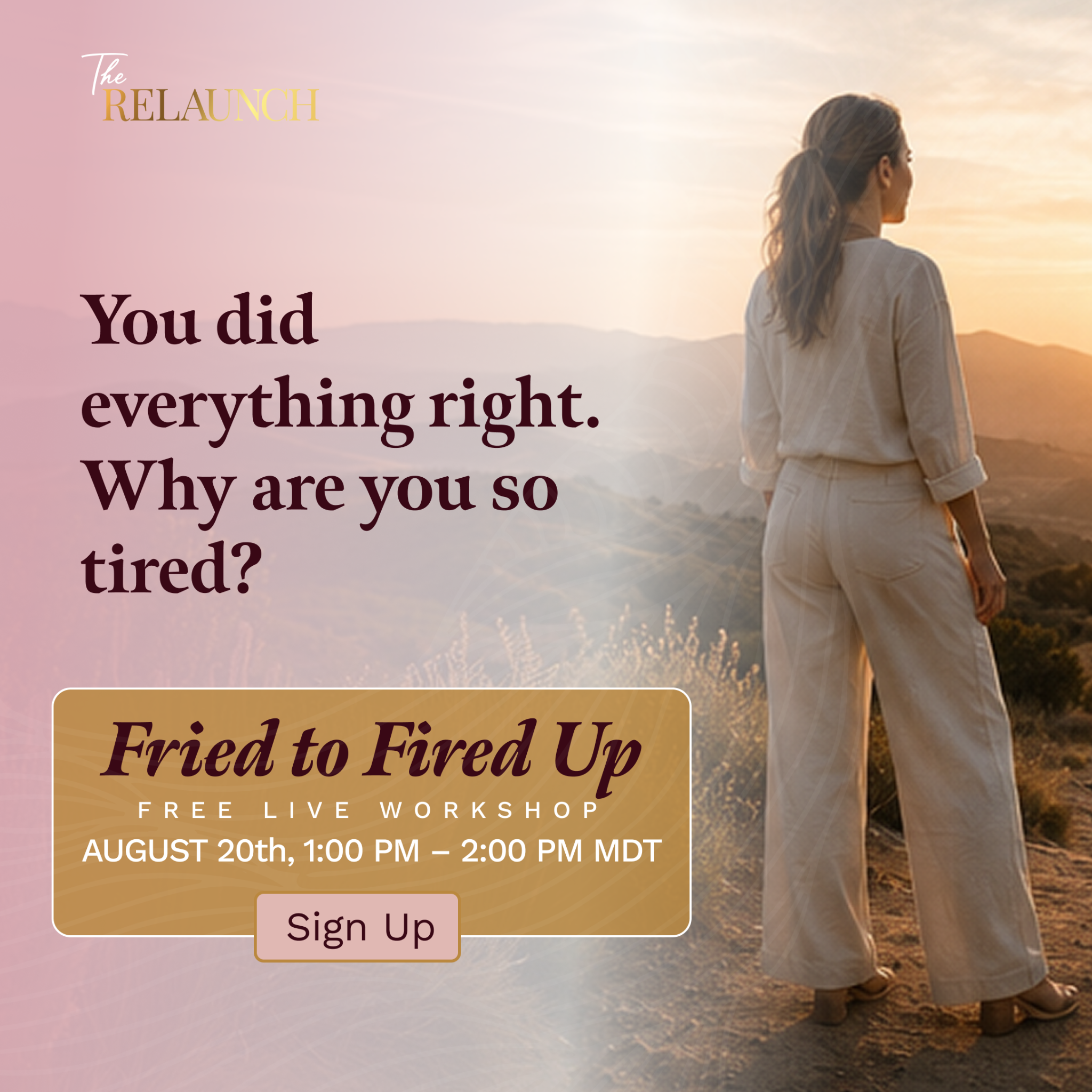 The ReLaunch Facebook ad: You are allowed to want more energy than this