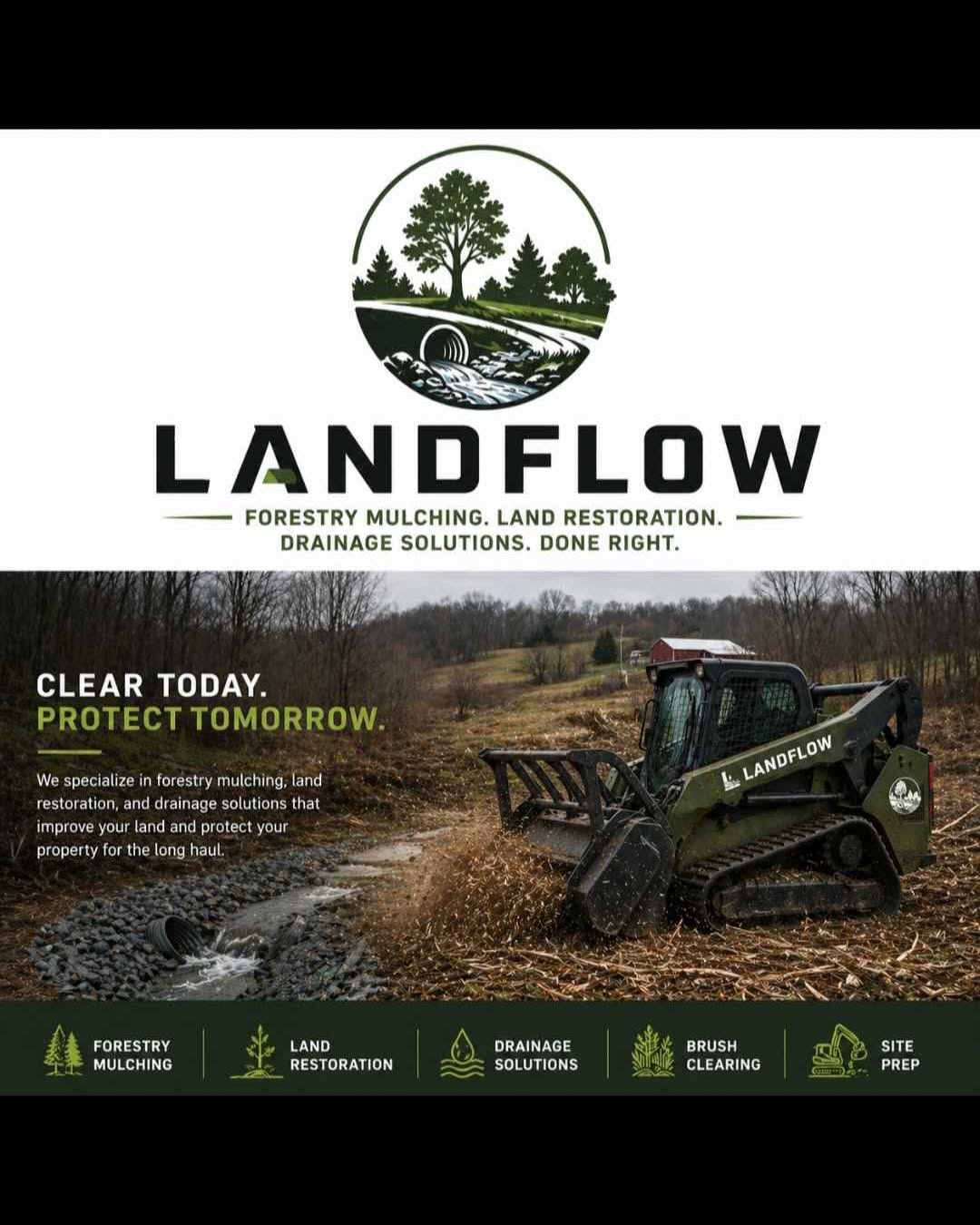 Mason Webb Facebook ad: Forestry Mulcher, Brush Clearing, Land Clearing