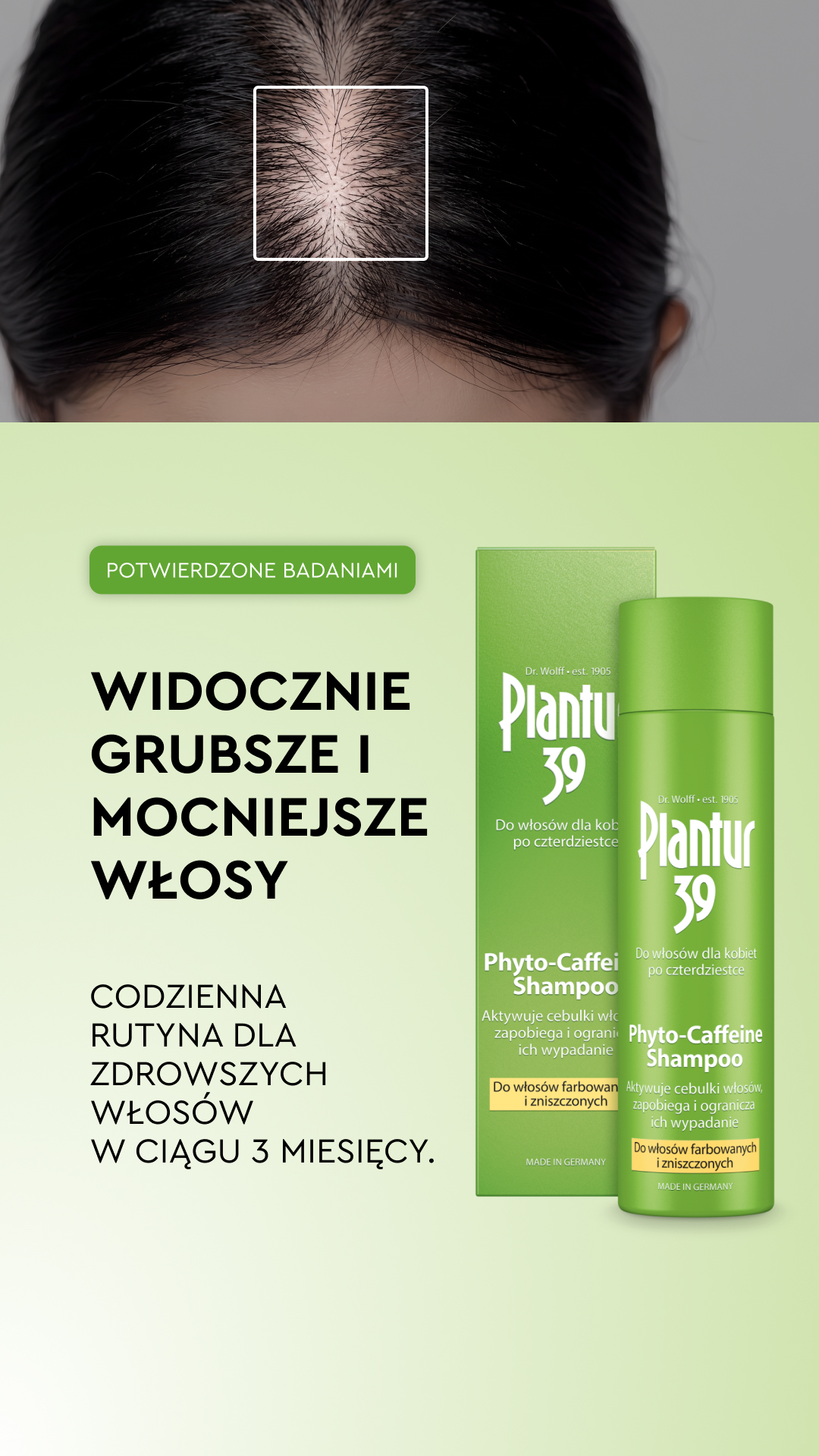 Plantur Facebook ad: Nie pozwól, aby menopauza odbiła się na Twoich włosach.