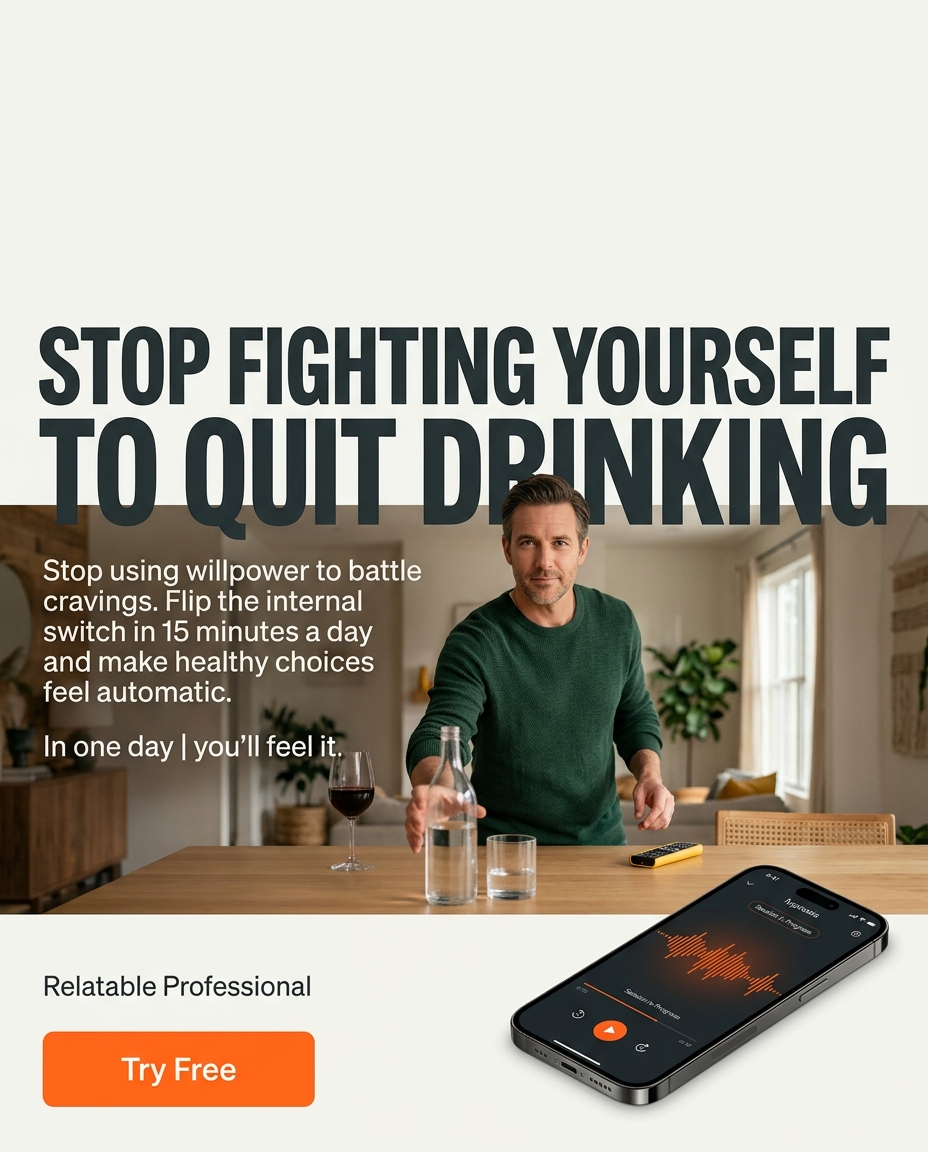 Hypnosis to Stop Drinking Facebook ad
