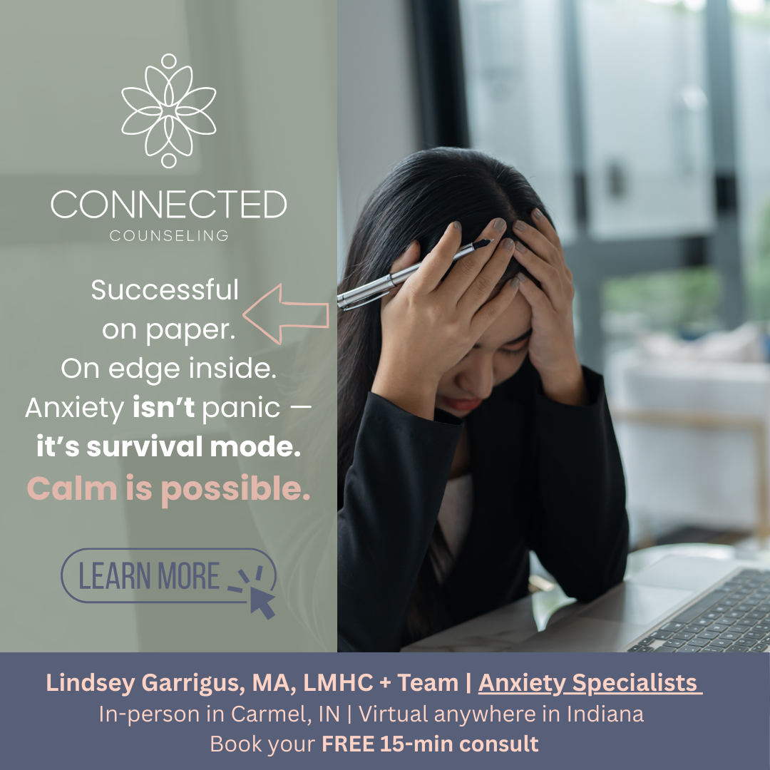 Connected Counseling LLC Facebook ad: When Your Brain Won’t Stop