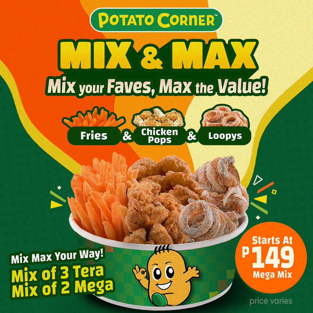 Potato Corner Facebook ad: MIX your faves, sulit to the MAX!