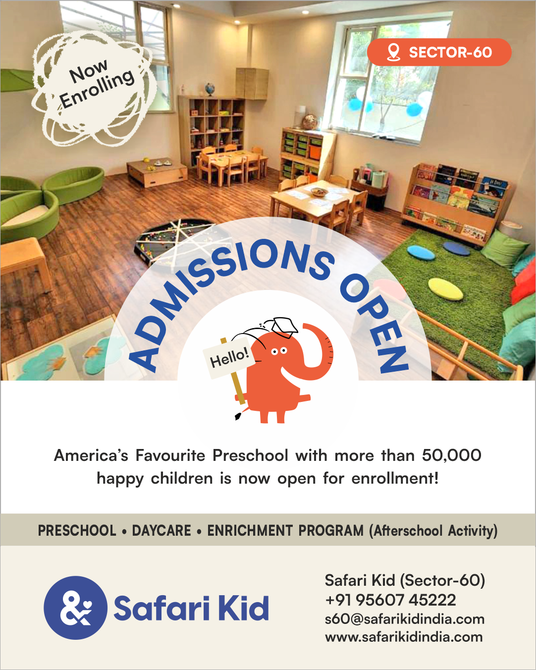 safarikid_gurgaon Facebook ad: Join the Safari Kid Family