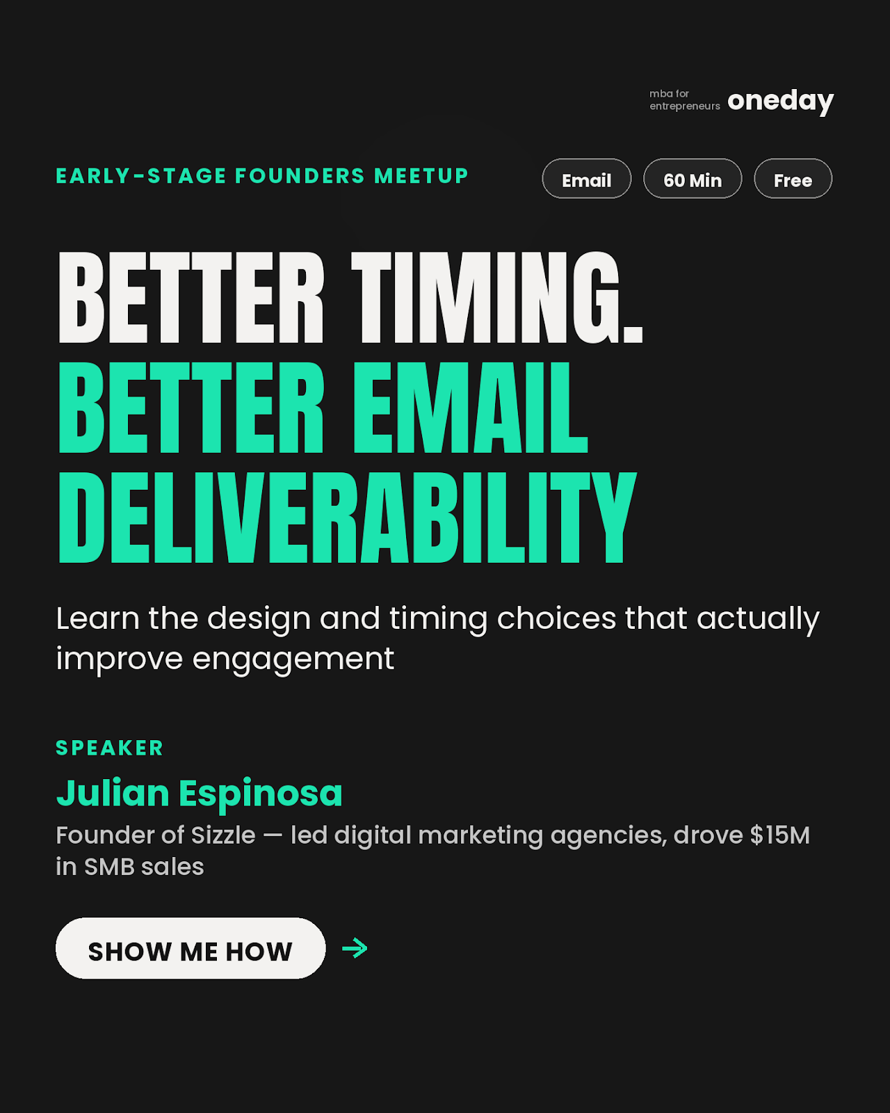 Oneday Facebook ad: Turn your emails into your strongest growth channel