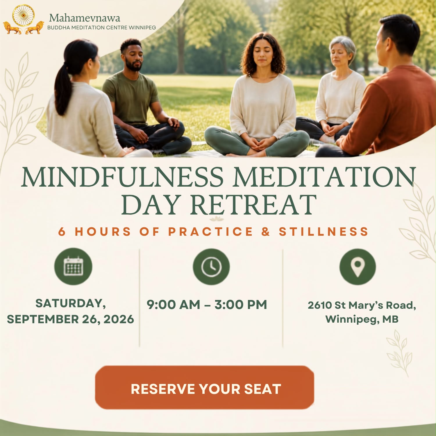 Buddha Meditation Centre Winnipeg Facebook ad: All Experience Levels Welcome