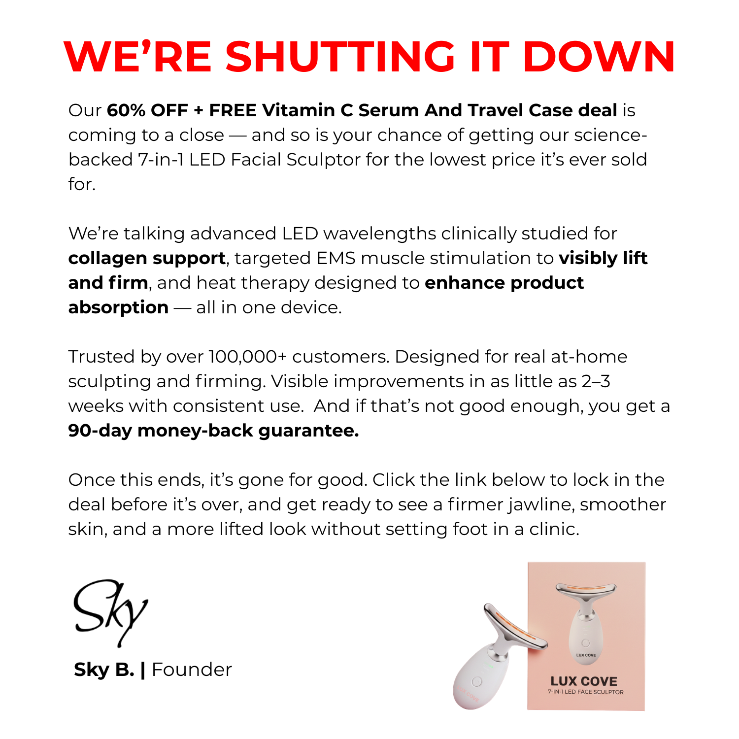 Lux Cove Facebook ad