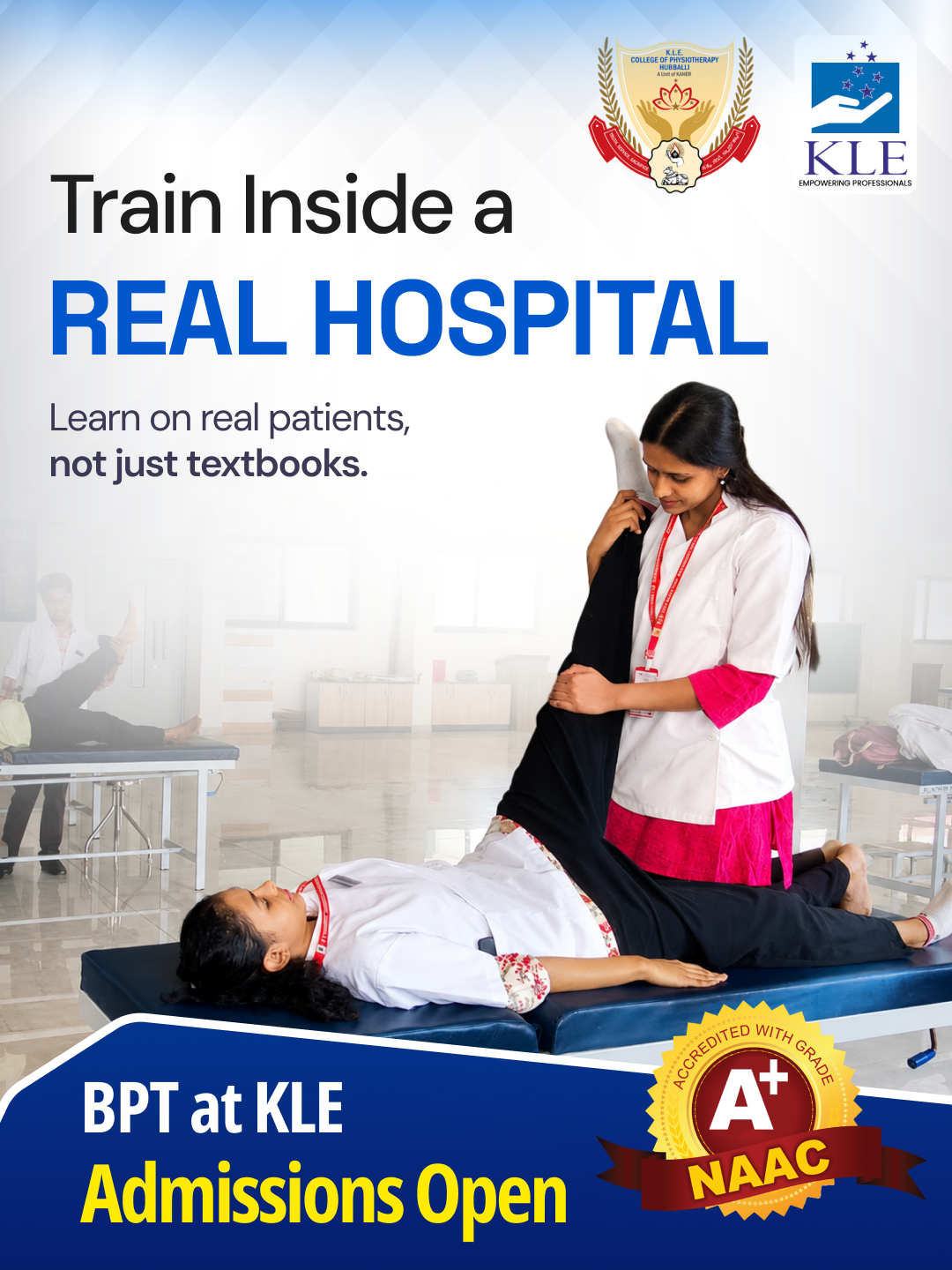KLE College of Physiotherapy Hubballi Facebook ad from Jun 26, 2026
