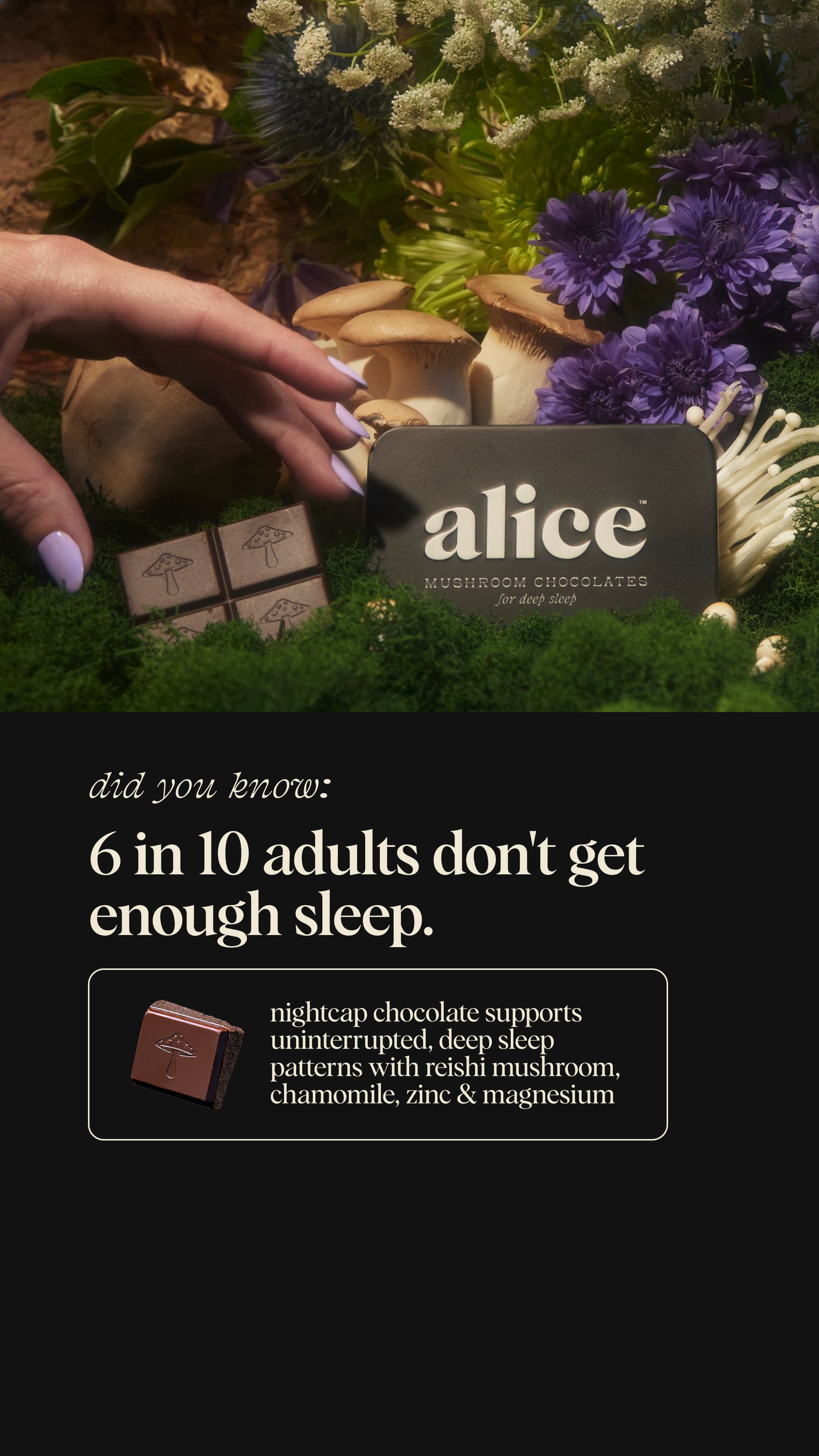 Alice Mushrooms Facebook ad