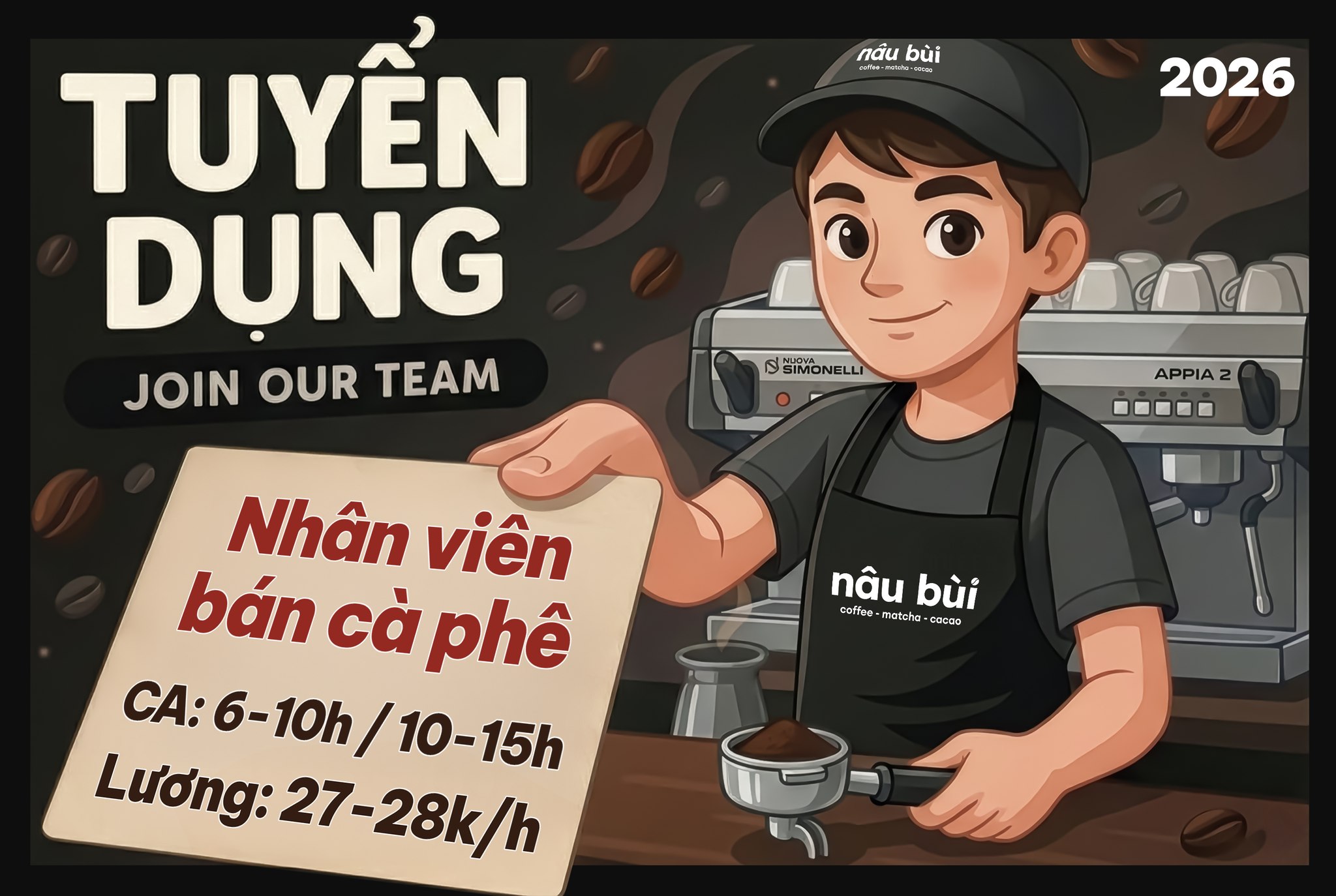 Nâu Bùi Coffee Facebook ad: TUYỂN NV BÌNH THẠNH VÀ THỦ ĐỨC