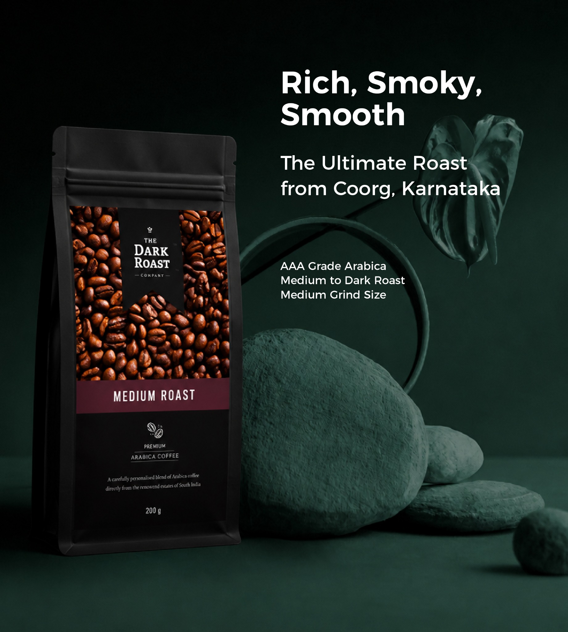 The Dark Roast Company Facebook ad: The Perfectly Balanced Medium Roast Arabica