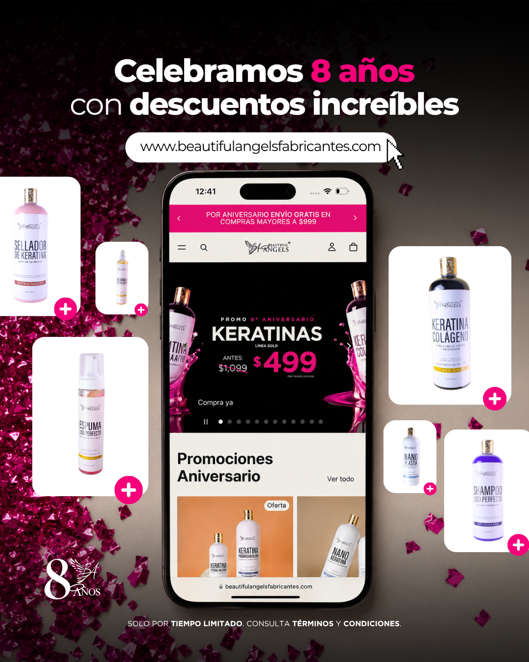 Beautiful Angels Facebook ad: ¡Tus productos favoritos para alisados están a precio…