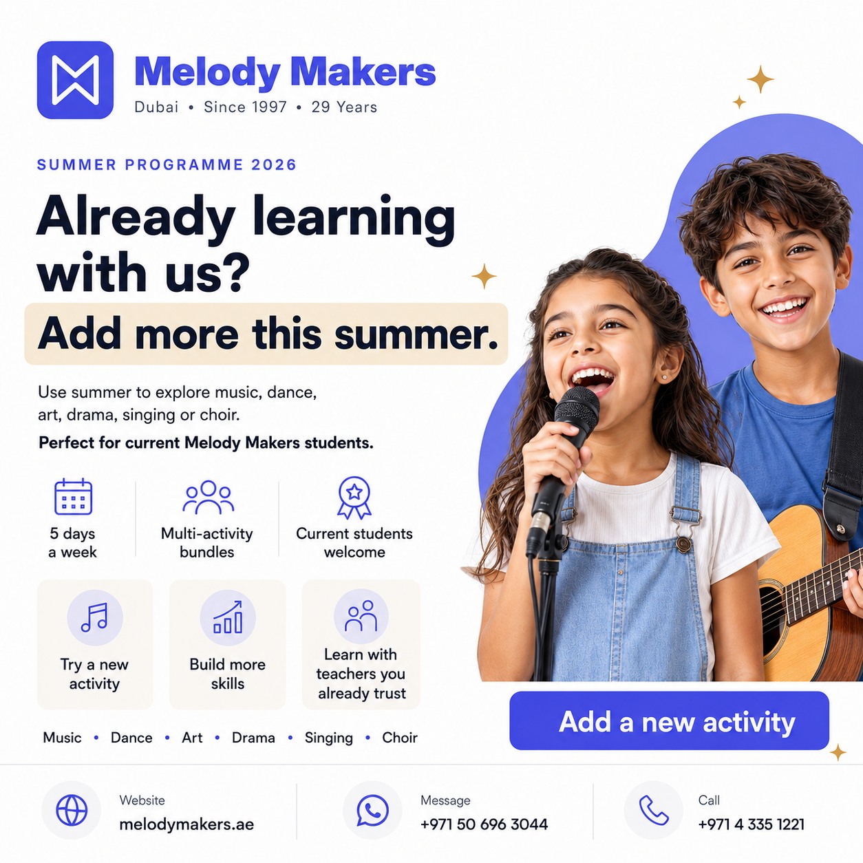 Melody Makers Music & Fine Arts Centre Facebook ad: Already part of Melody Makers?