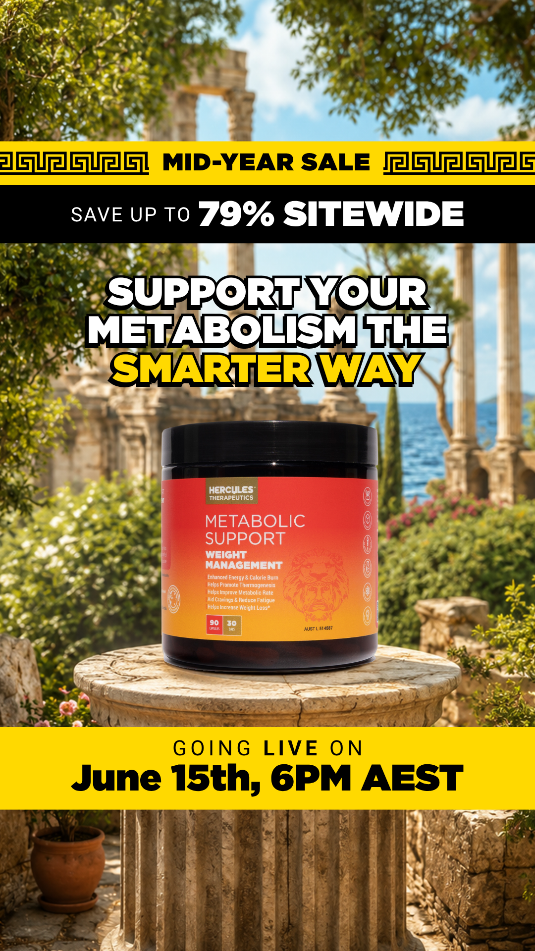 Hercules Supplements Aust Facebook ad