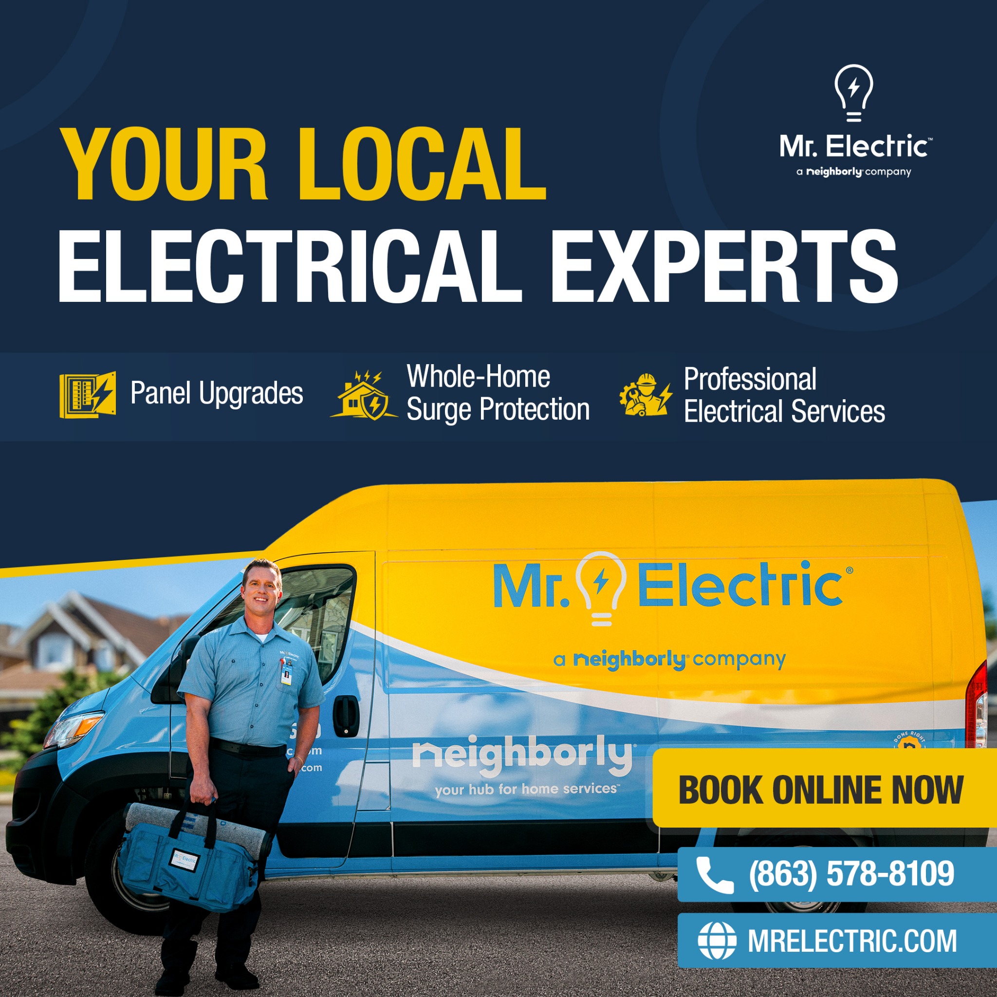 Mr. Electric of Winter Haven Facebook ad: Trusted Winter Haven Electricians