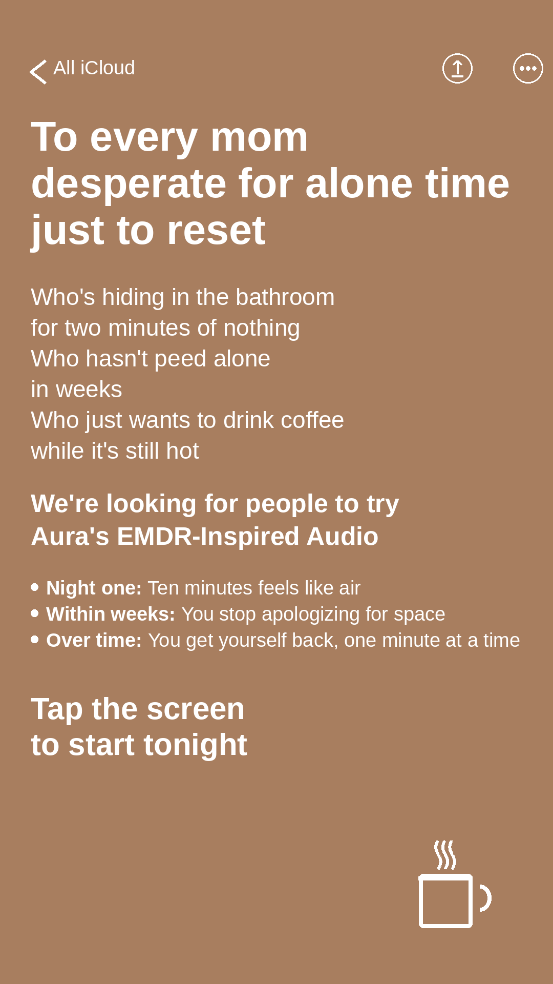 Aura: Find peace every day Facebook ad